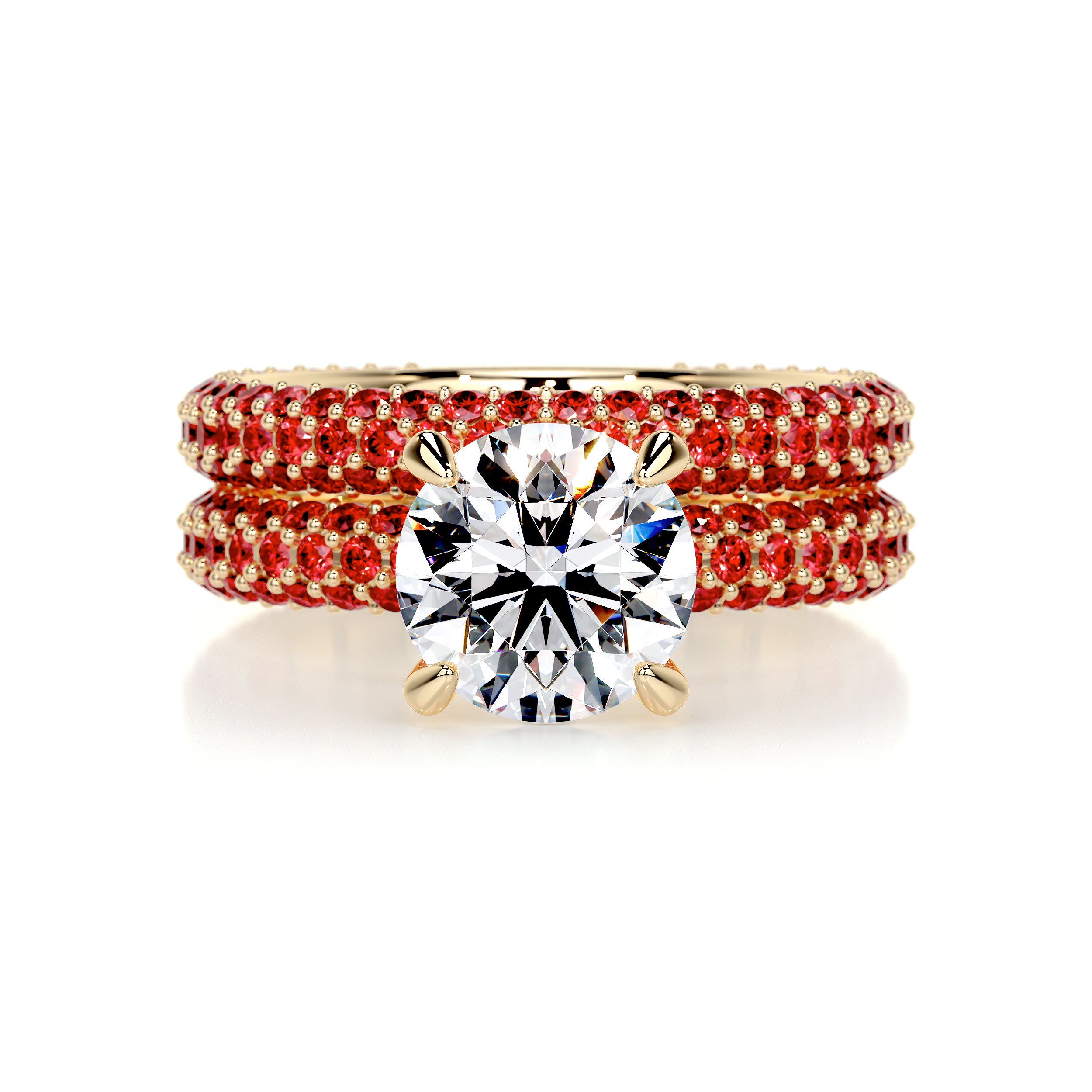 Charlotte Diamond & Gemstones Bridal Set (3.5 Carat) -18K Yellow Gold