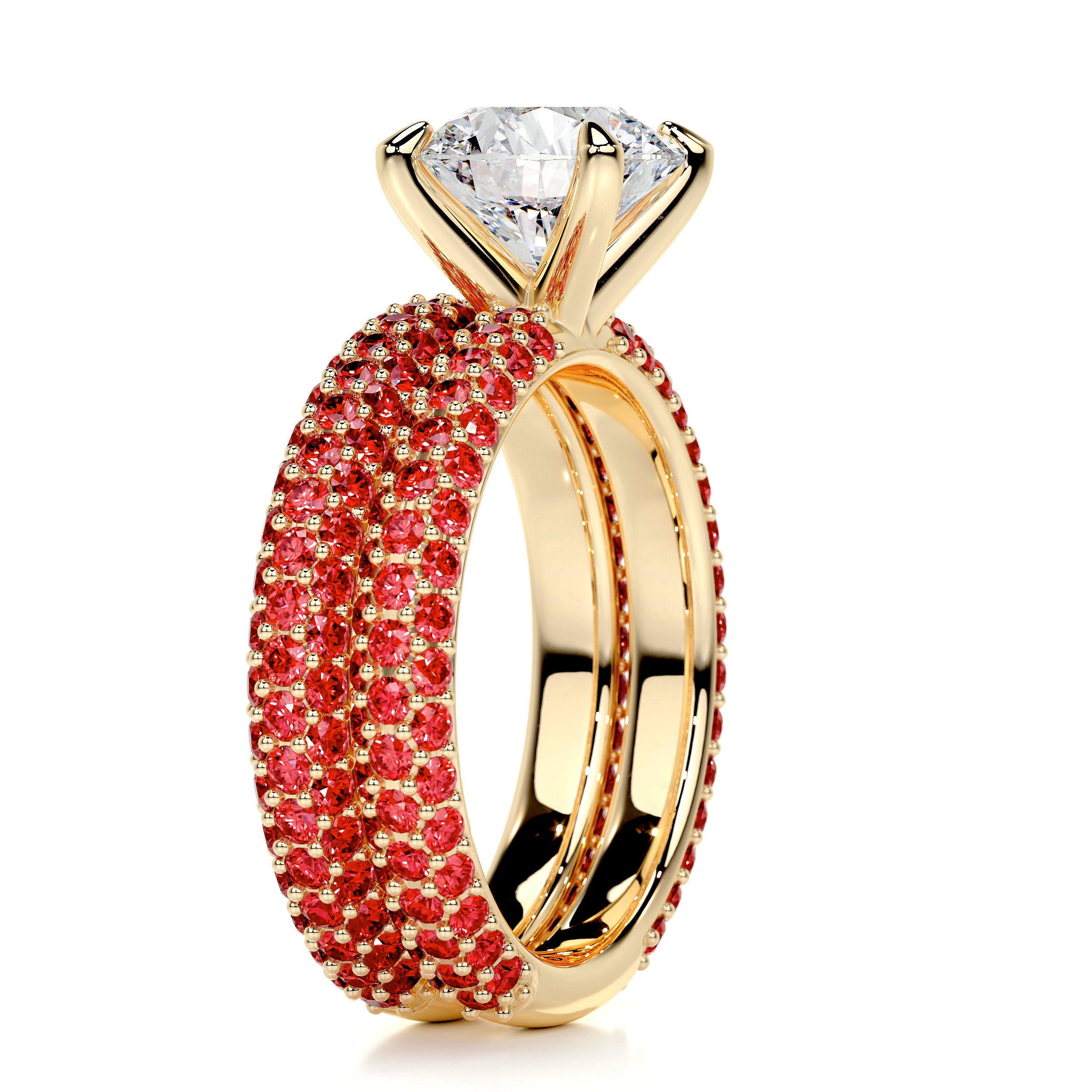 Charlotte Diamond & Gemstones Bridal Set (3.5 Carat) -18K Yellow Gold