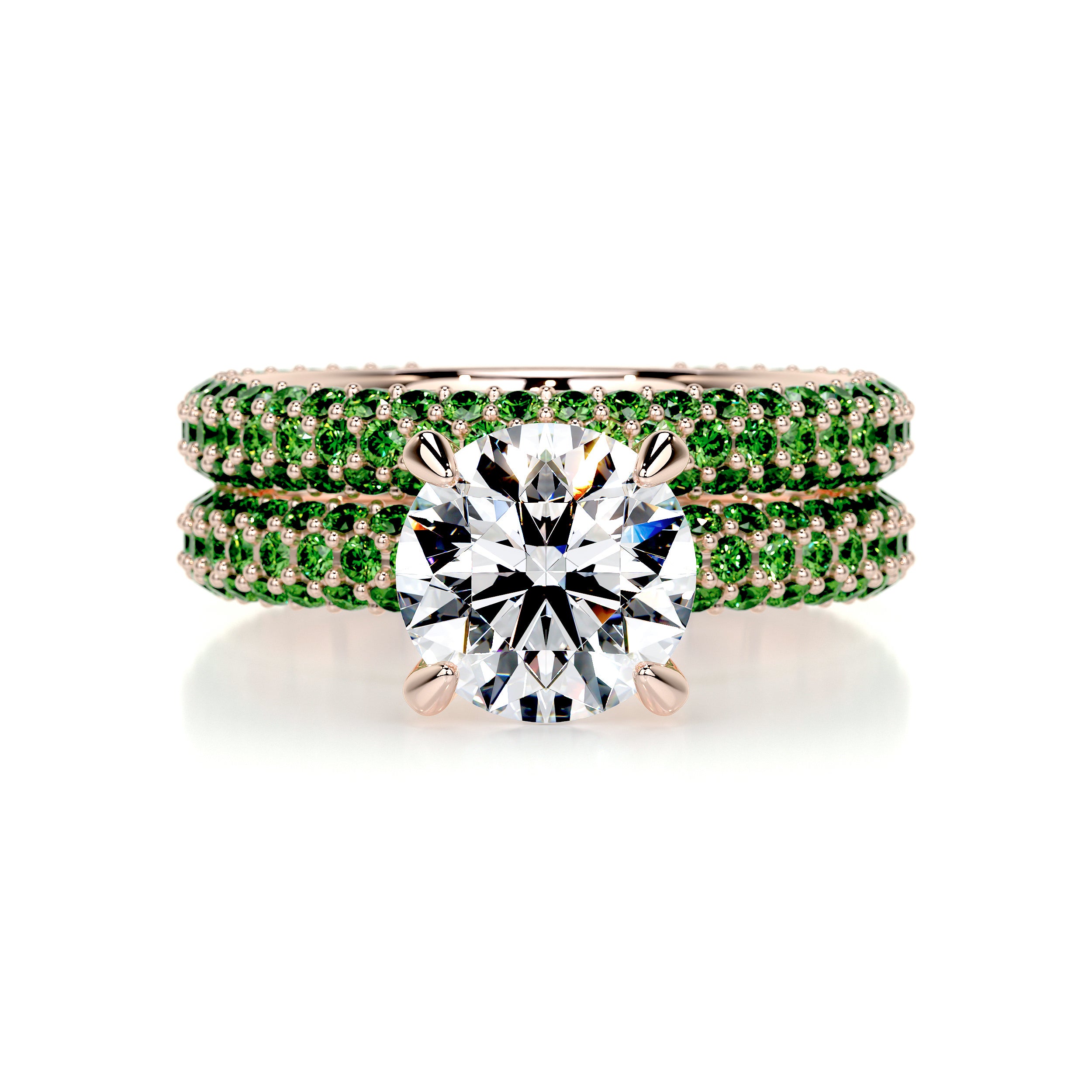 Charlotte Diamond & Gemstones Bridal Set (3.5 Carat) -14K Rose Gold