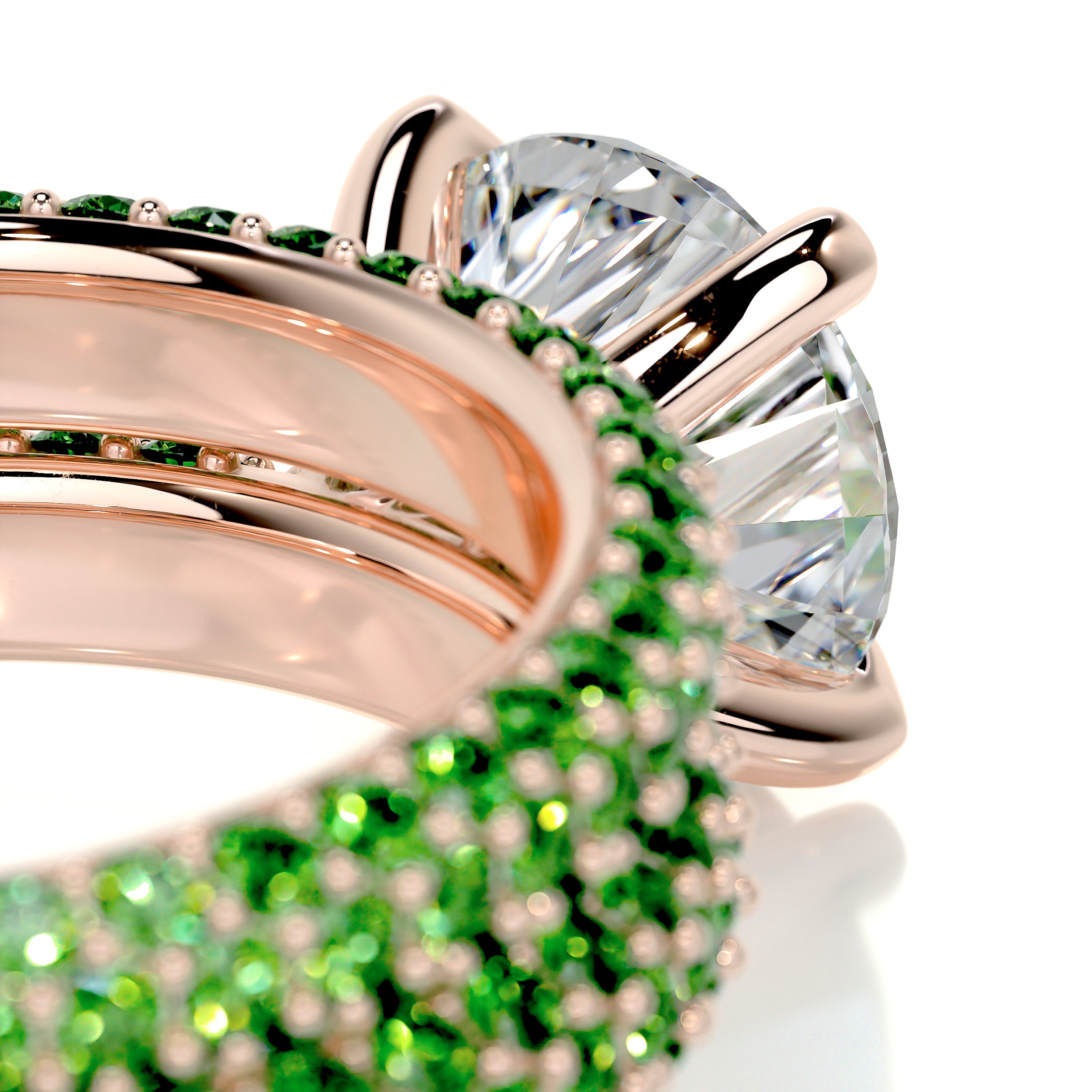 Charlotte Diamond & Gemstones Bridal Set (3.5 Carat) -14K Rose Gold
