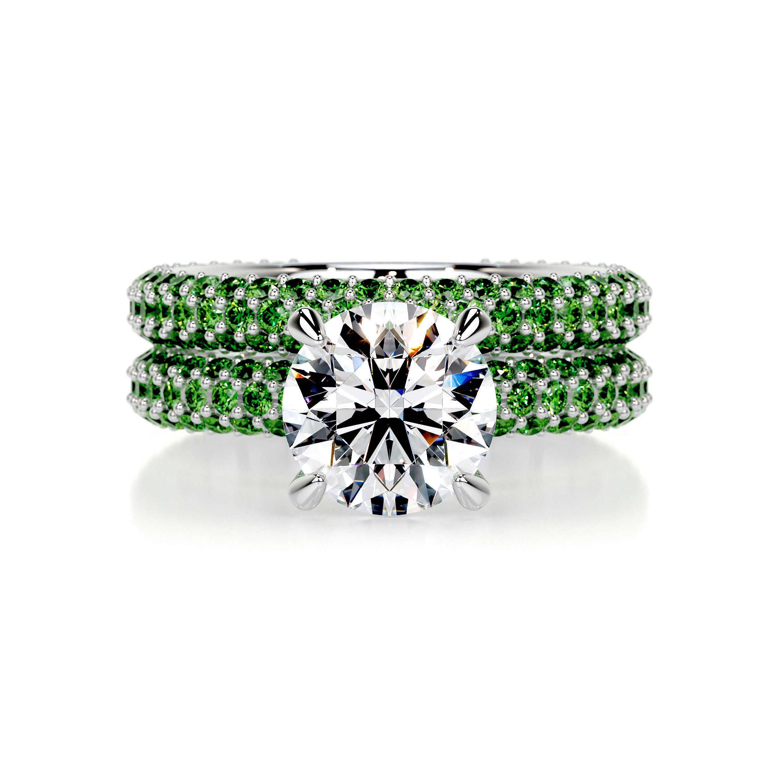 Charlotte Diamond & Gemstones Bridal Set (3.5 Carat) -14K White Gold