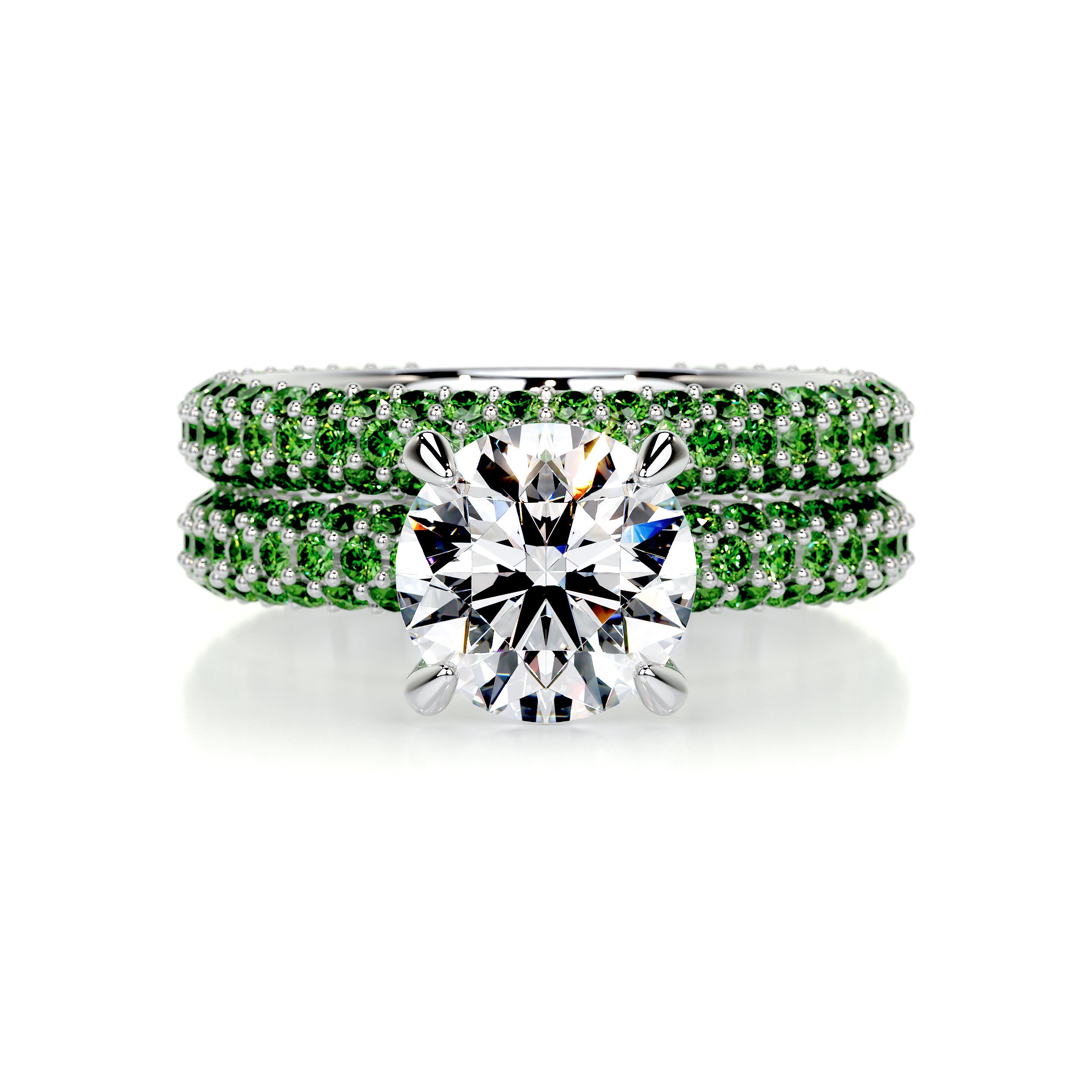 Charlotte Diamond & Gemstones Bridal Set   (3.5 Carat) -14K White Gold