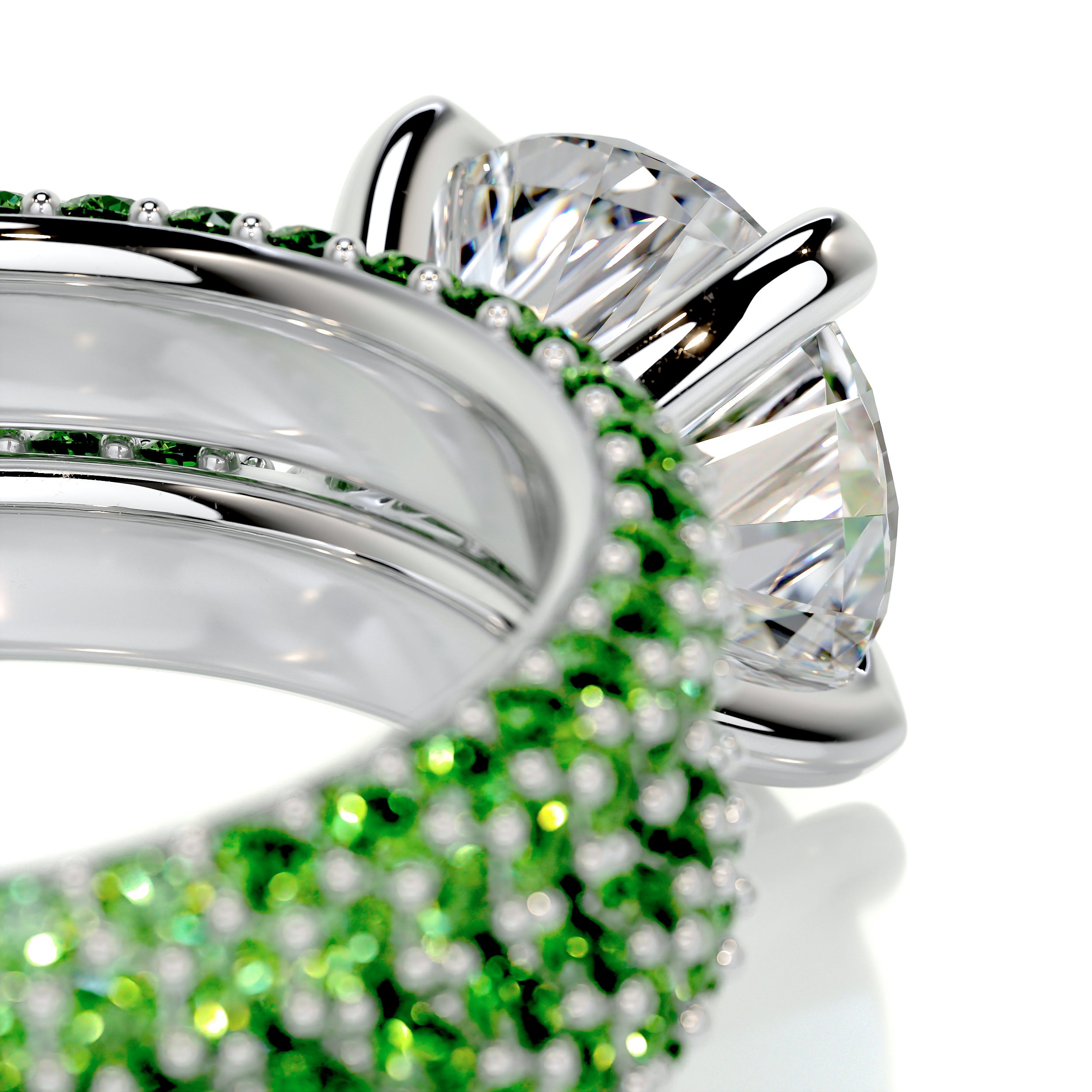 Charlotte Diamond & Gemstones Bridal Set (3.5 Carat) -14K White Gold