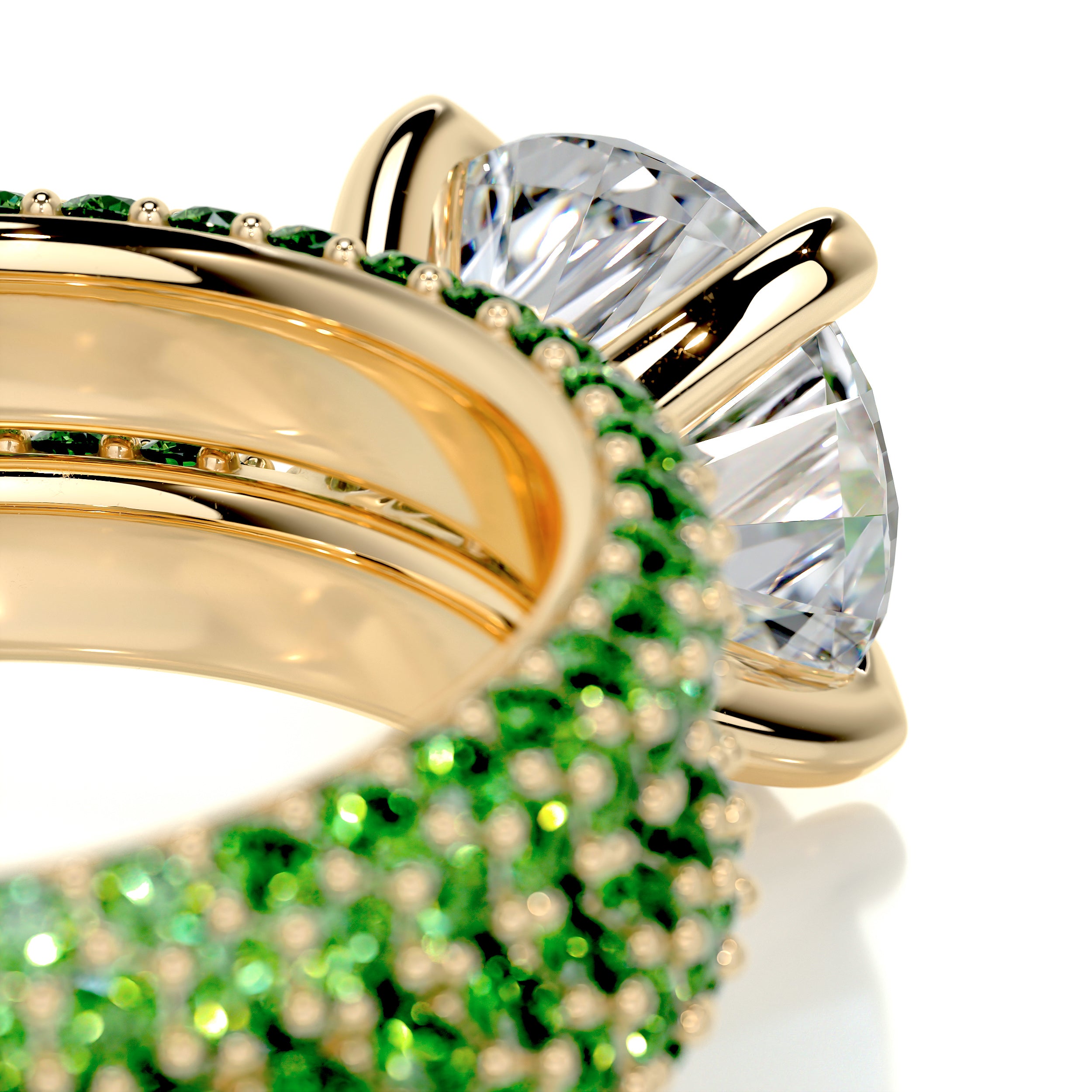 Charlotte Diamond & Gemstones Bridal Set (3.5 Carat) -18K Yellow Gold