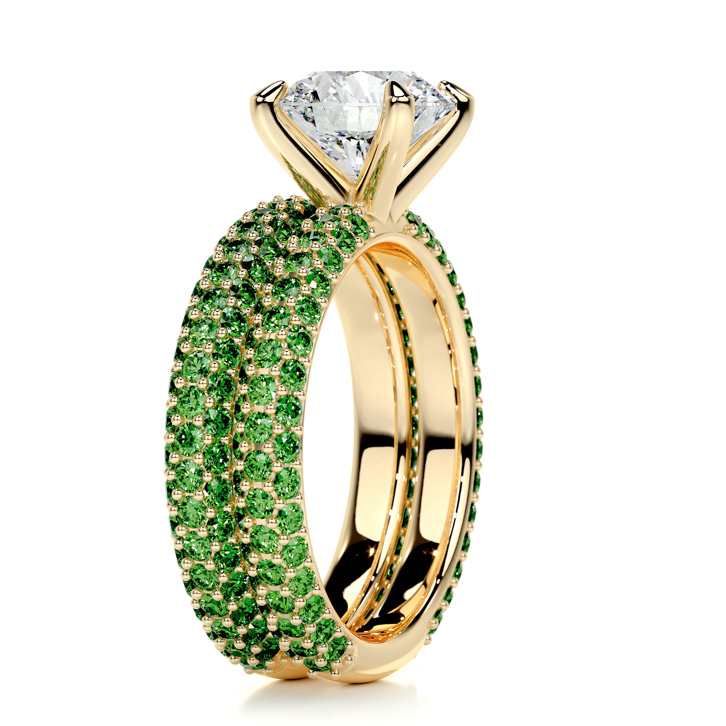 Charlotte Diamond & Gemstones Bridal Set (3.5 Carat) -18K Yellow Gold