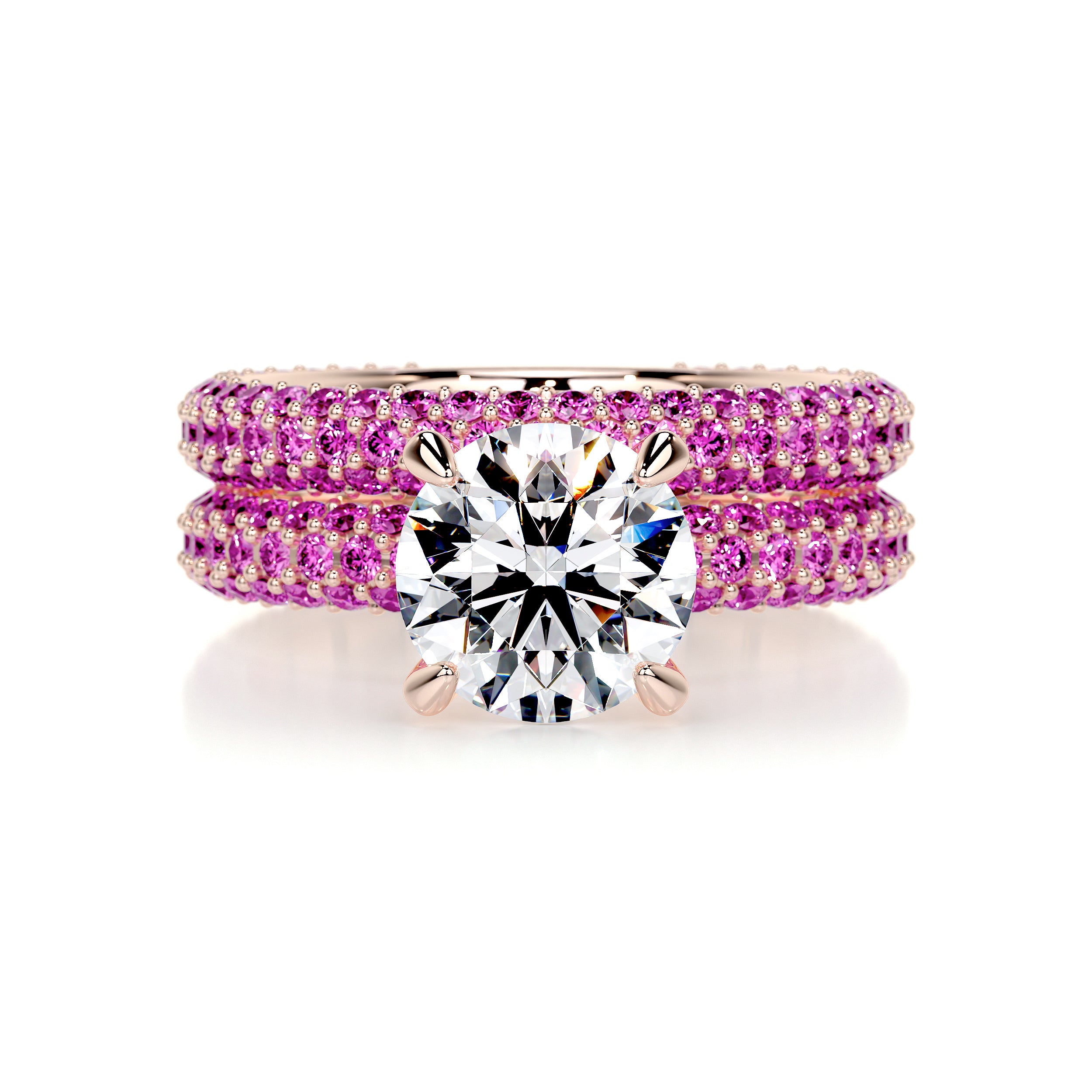 Charlotte Diamond & Gemstones Bridal Set (3.5 Carat) -14K Rose Gold