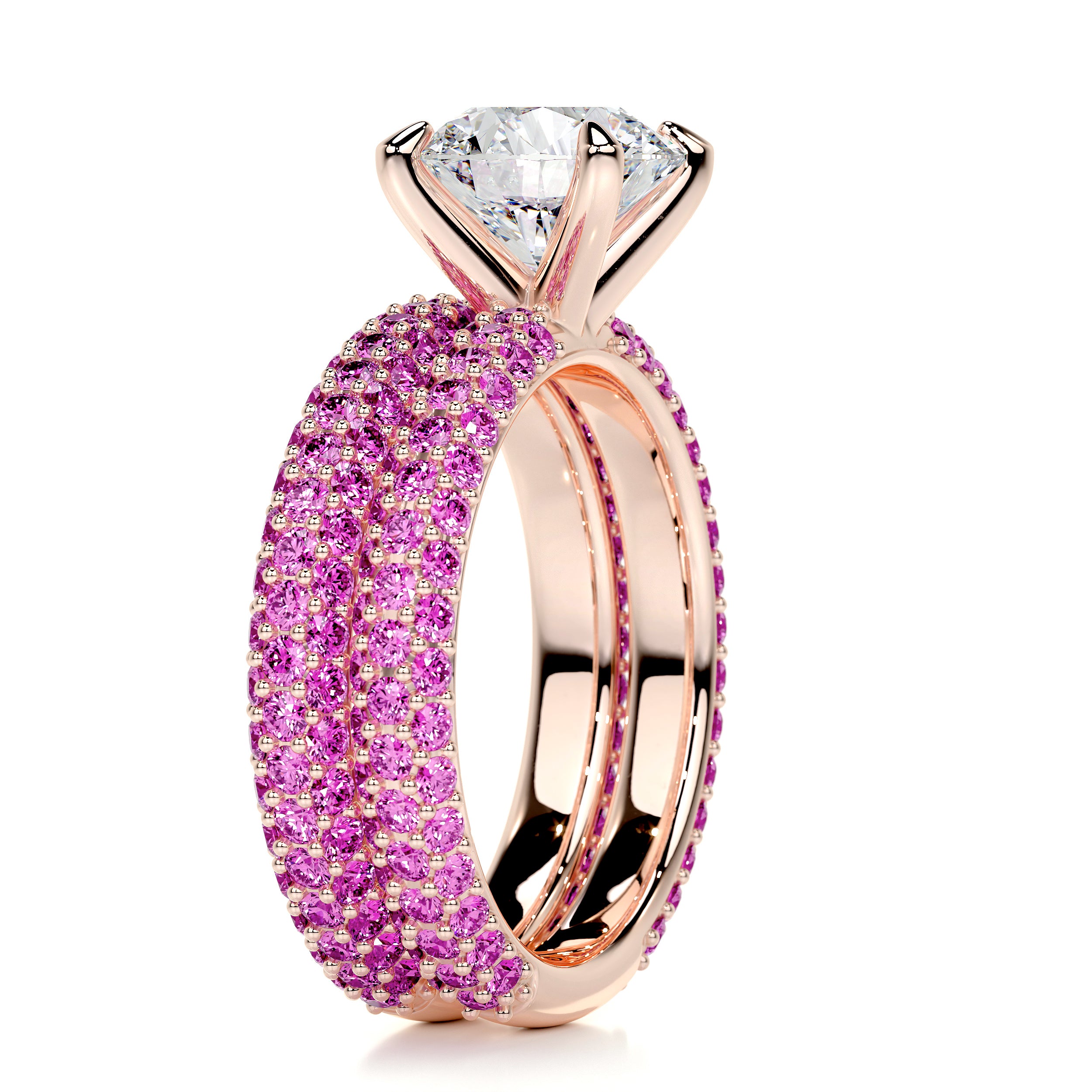 Charlotte Diamond & Gemstones Bridal Set (3.5 Carat) -14K Rose Gold