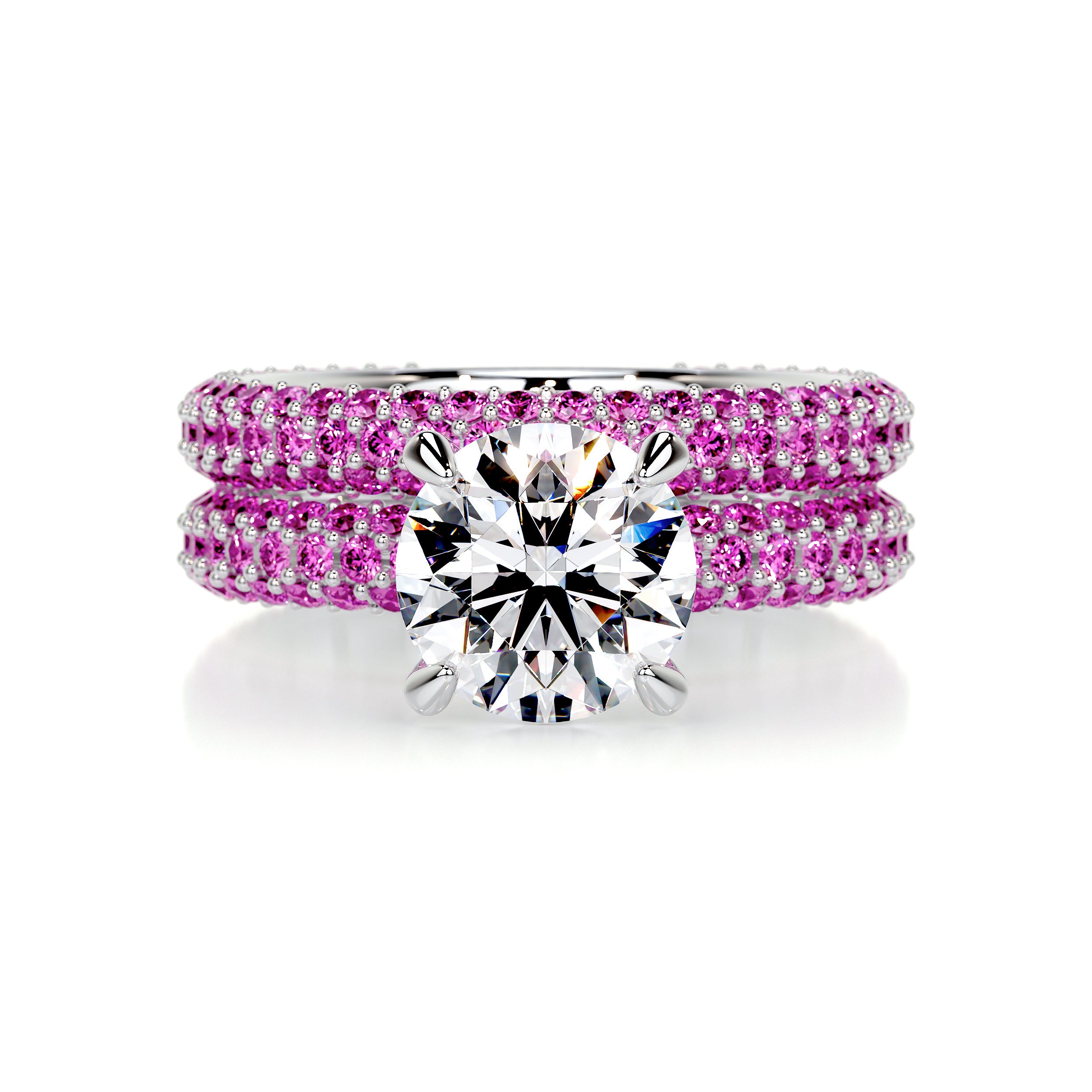 Charlotte Diamond & Gemstones Bridal Set (3.5 Carat) -14K White Gold