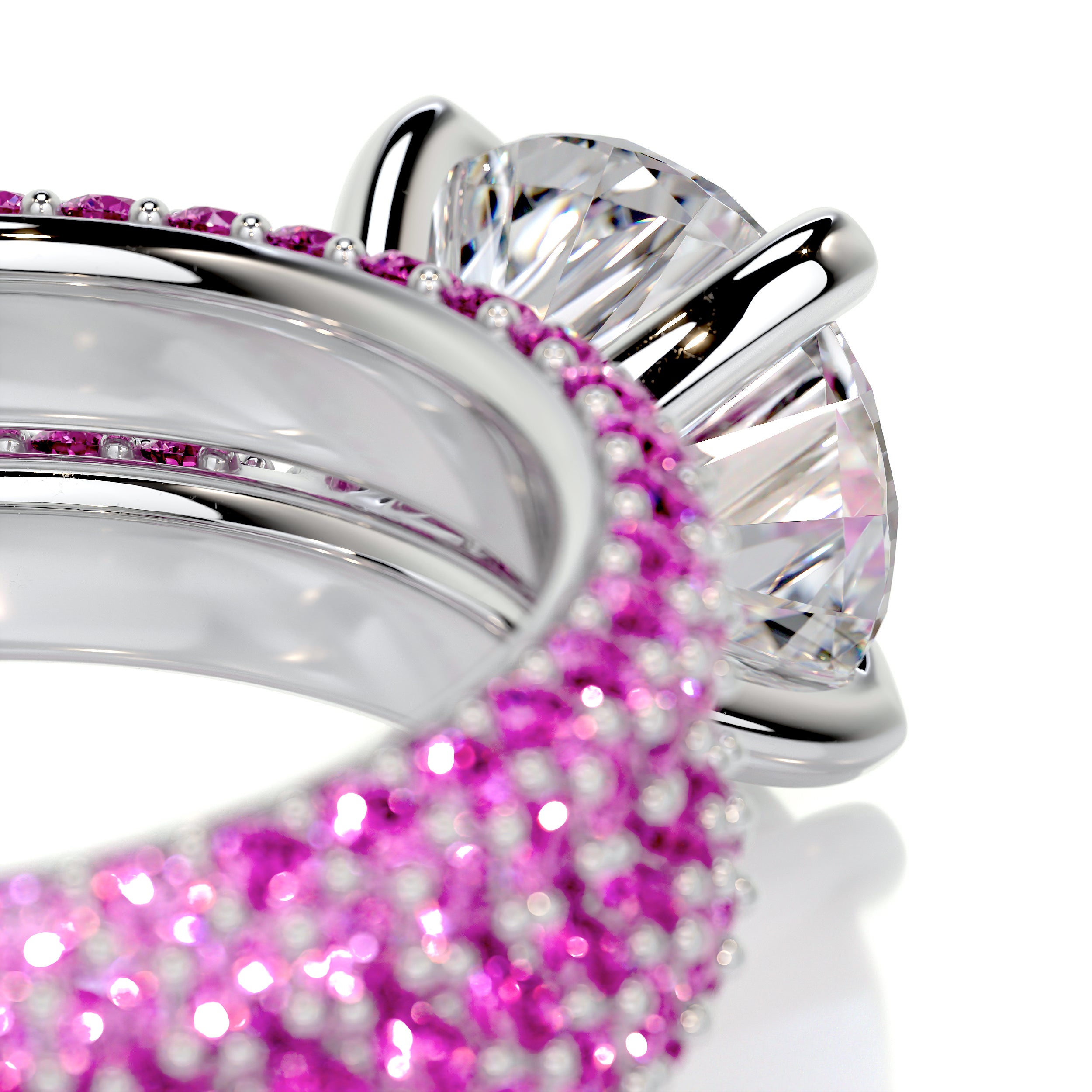 Charlotte Diamond & Gemstones Bridal Set (3.5 Carat) -14K White Gold