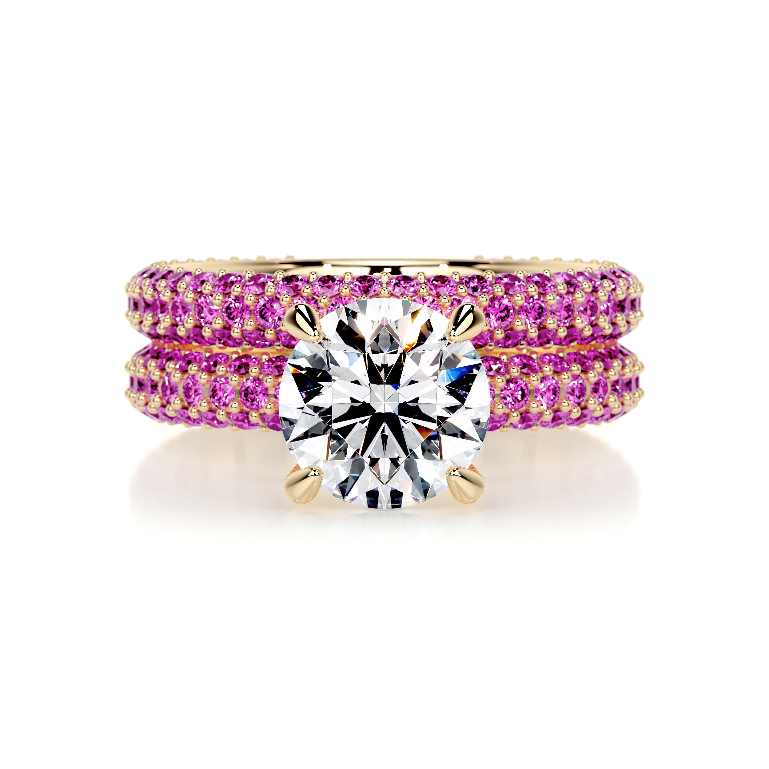 Charlotte Diamond & Gemstones Bridal Set (3.5 Carat) -18K Yellow Gold