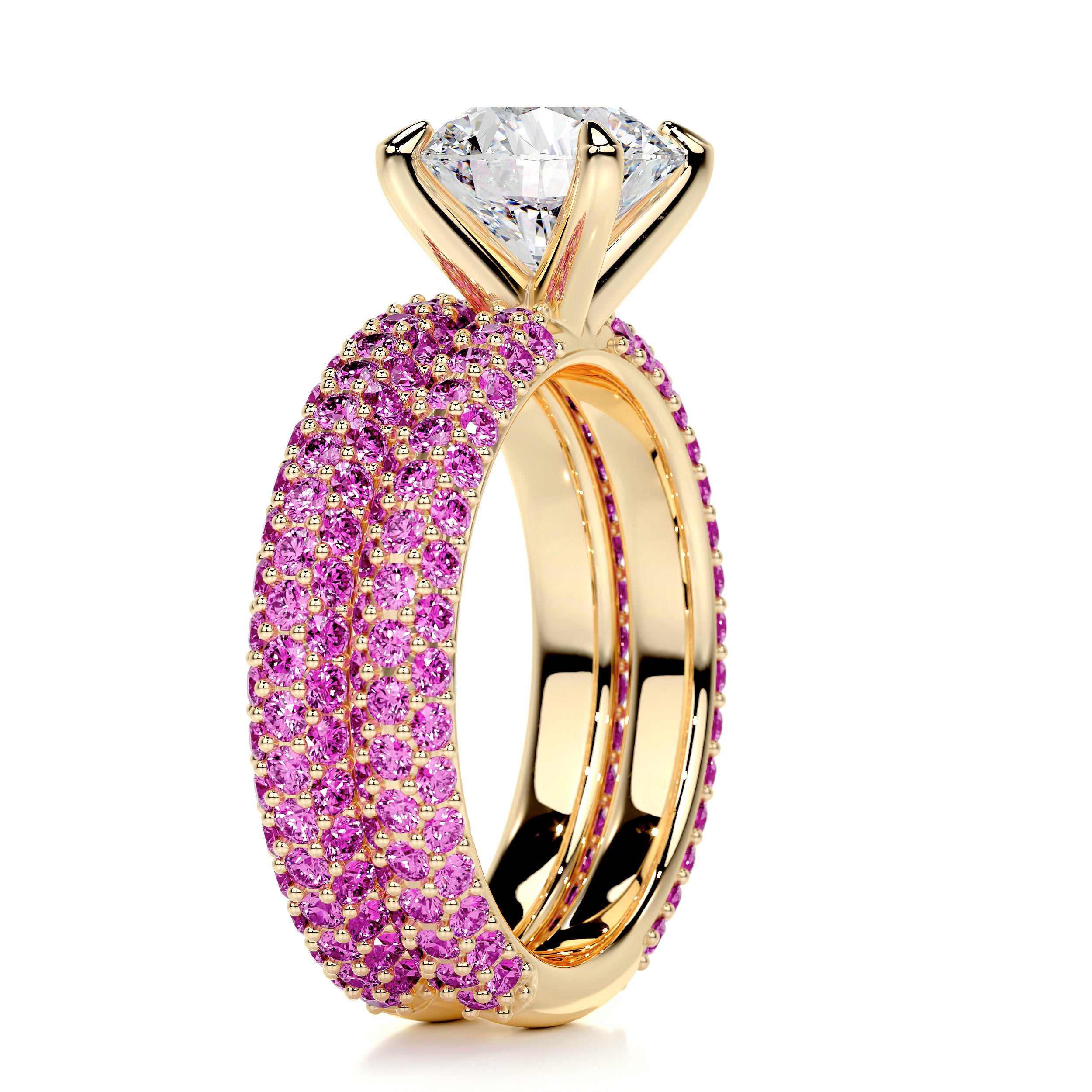 Charlotte Diamond & Gemstones Bridal Set (3.5 Carat) -18K Yellow Gold
