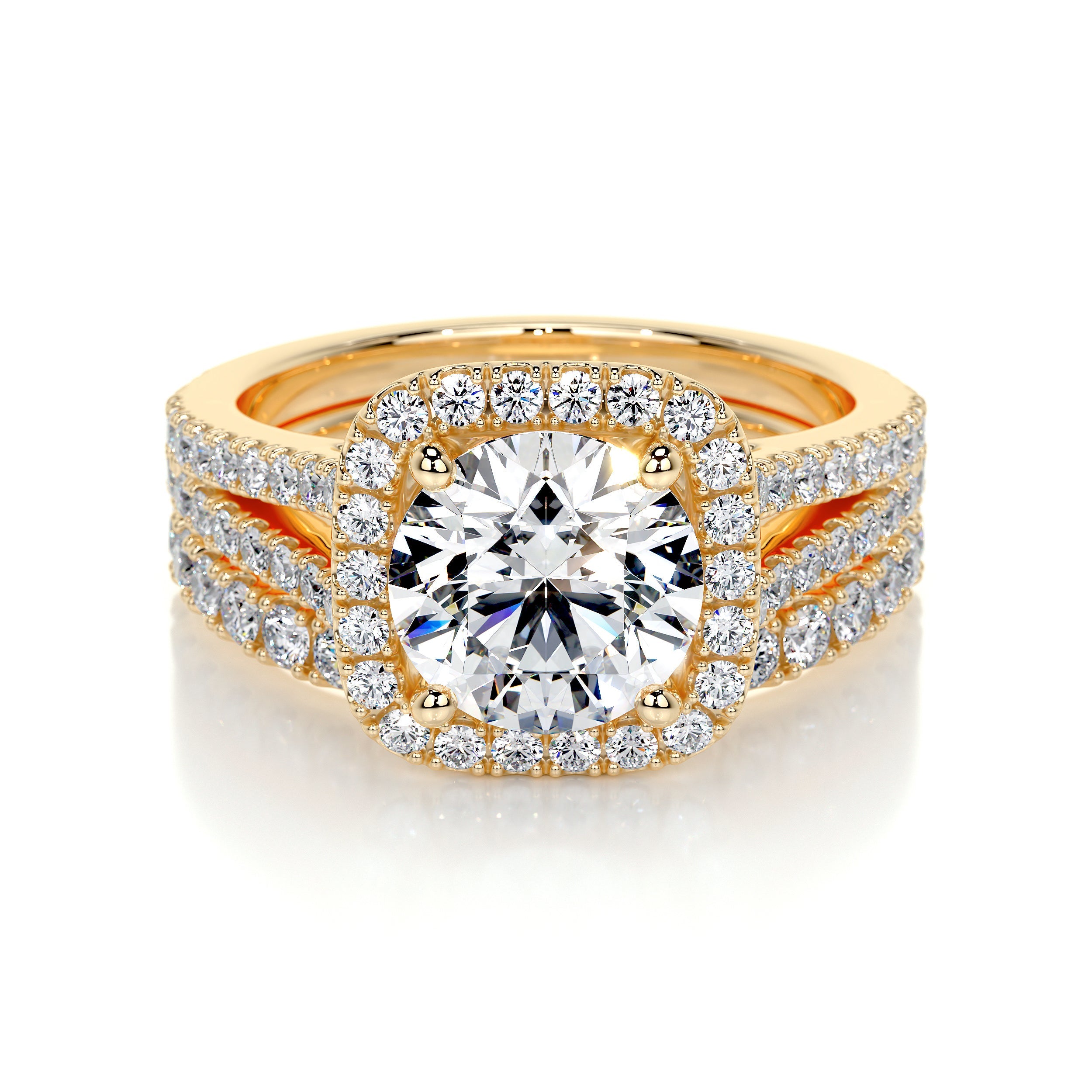 Grace Lab Grown Diamond Bridal Set   (3 Carat) -18K Yellow Gold