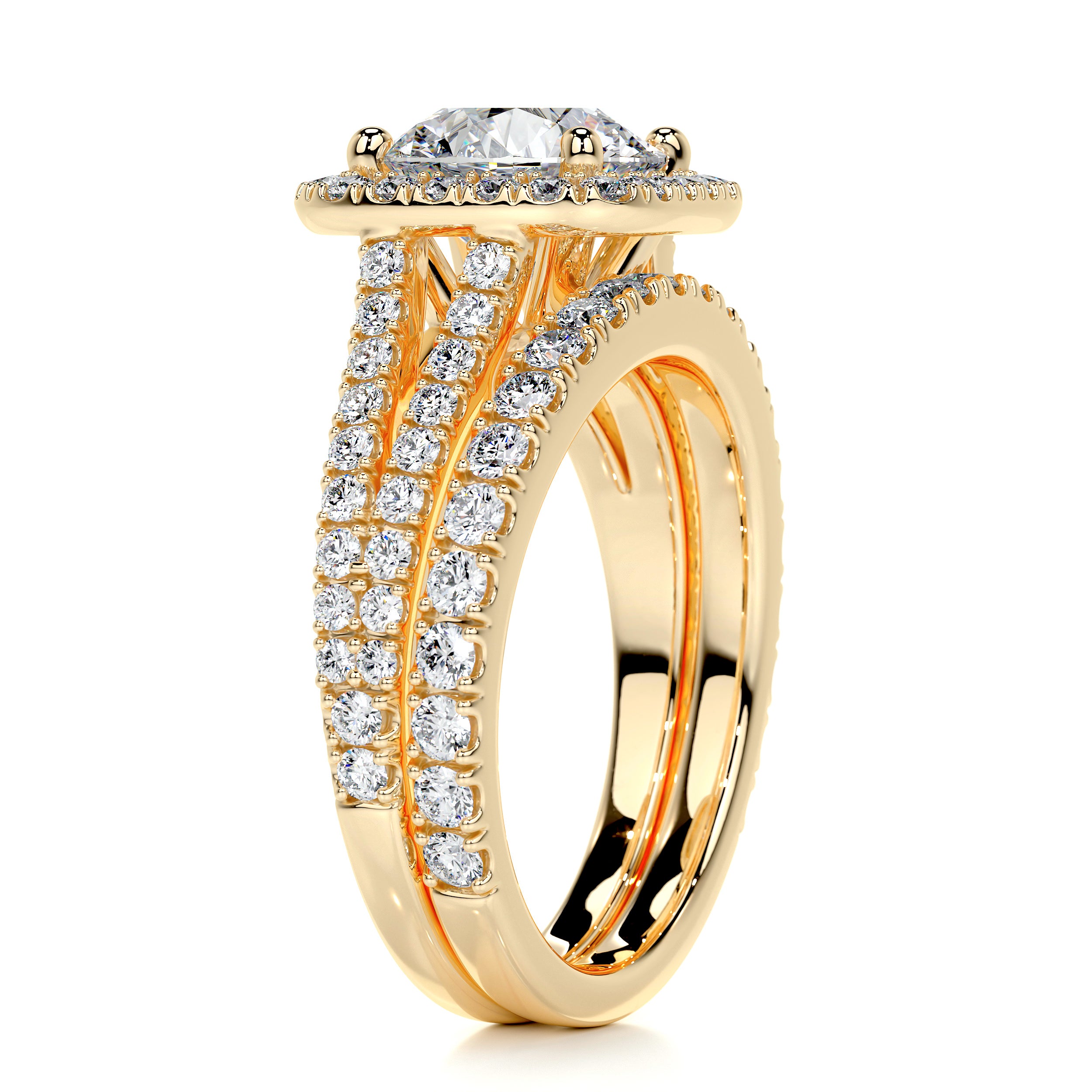 Grace Diamond Bridal Set -18K Yellow Gold