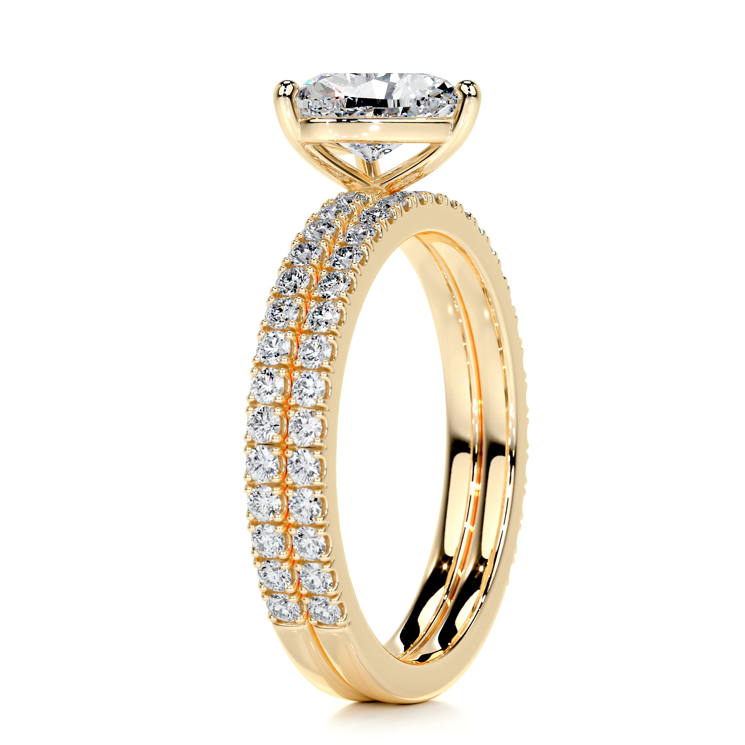 Stephanie Diamond Bridal Set -18K Yellow Gold