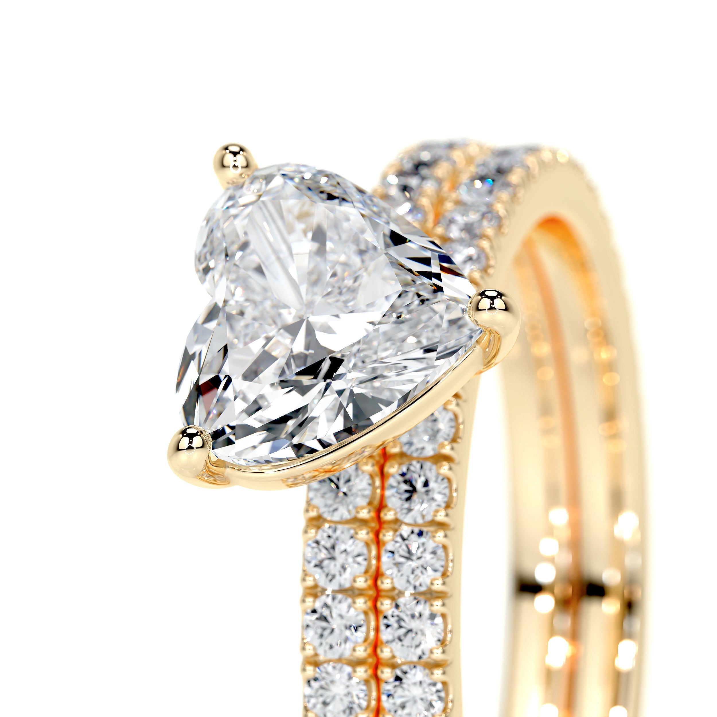 Stephanie Lab Grown Diamond Bridal Set -18K Yellow Gold