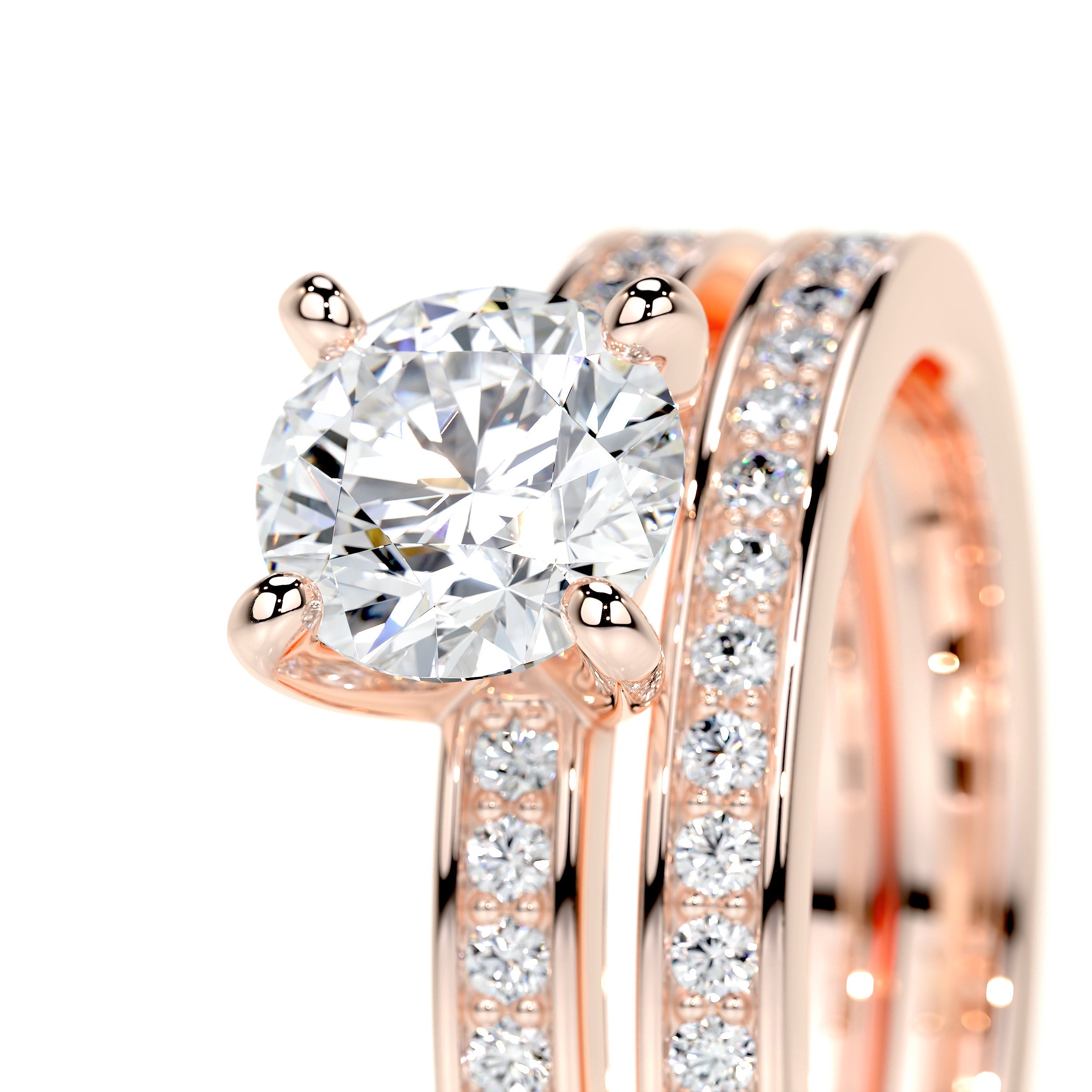 Giselle Lab Grown Diamond Bridal Set   (1.35 Carat) -14K Rose Gold