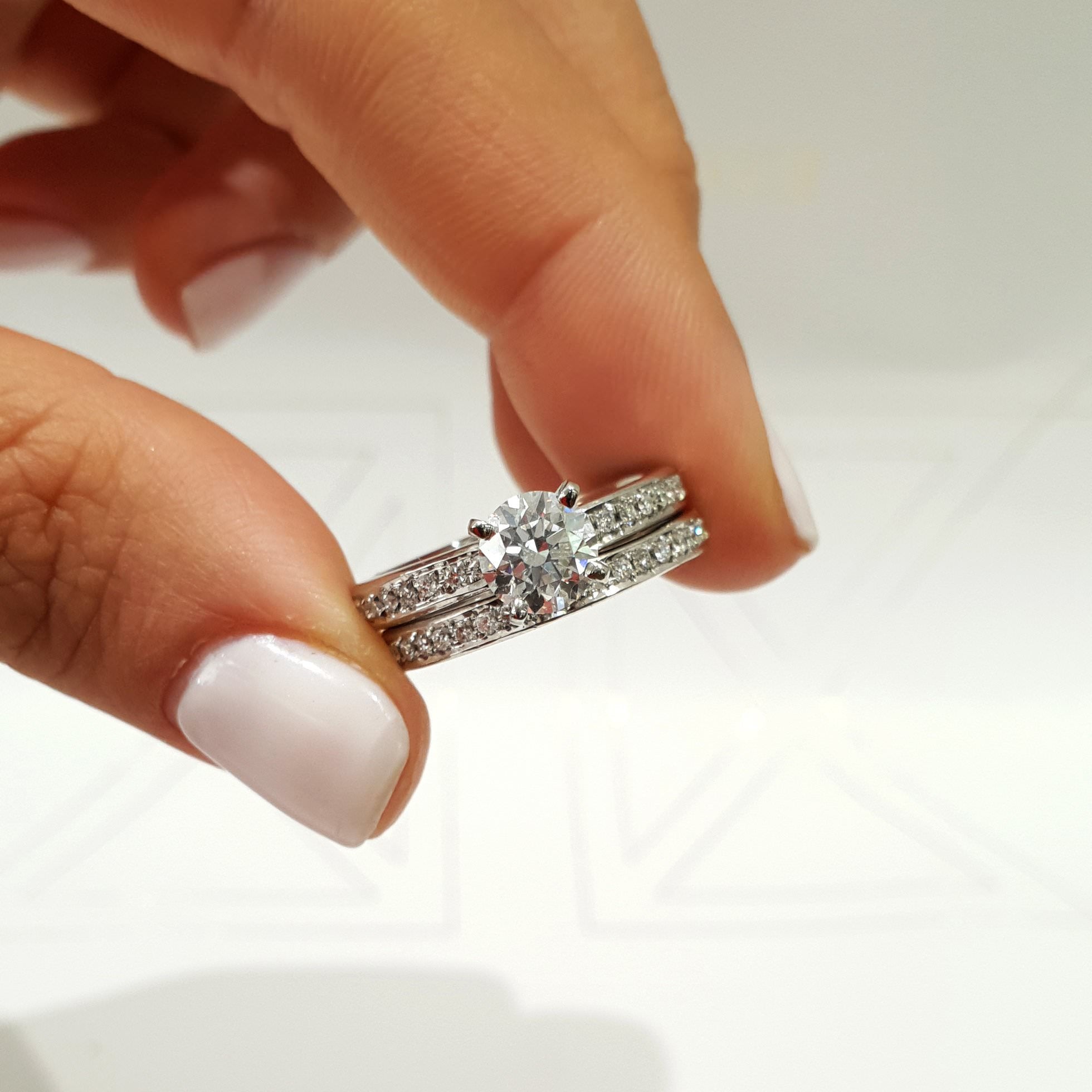 Giselle Lab Grown Diamond Bridal Set   (1.35 Carat) -Platinum