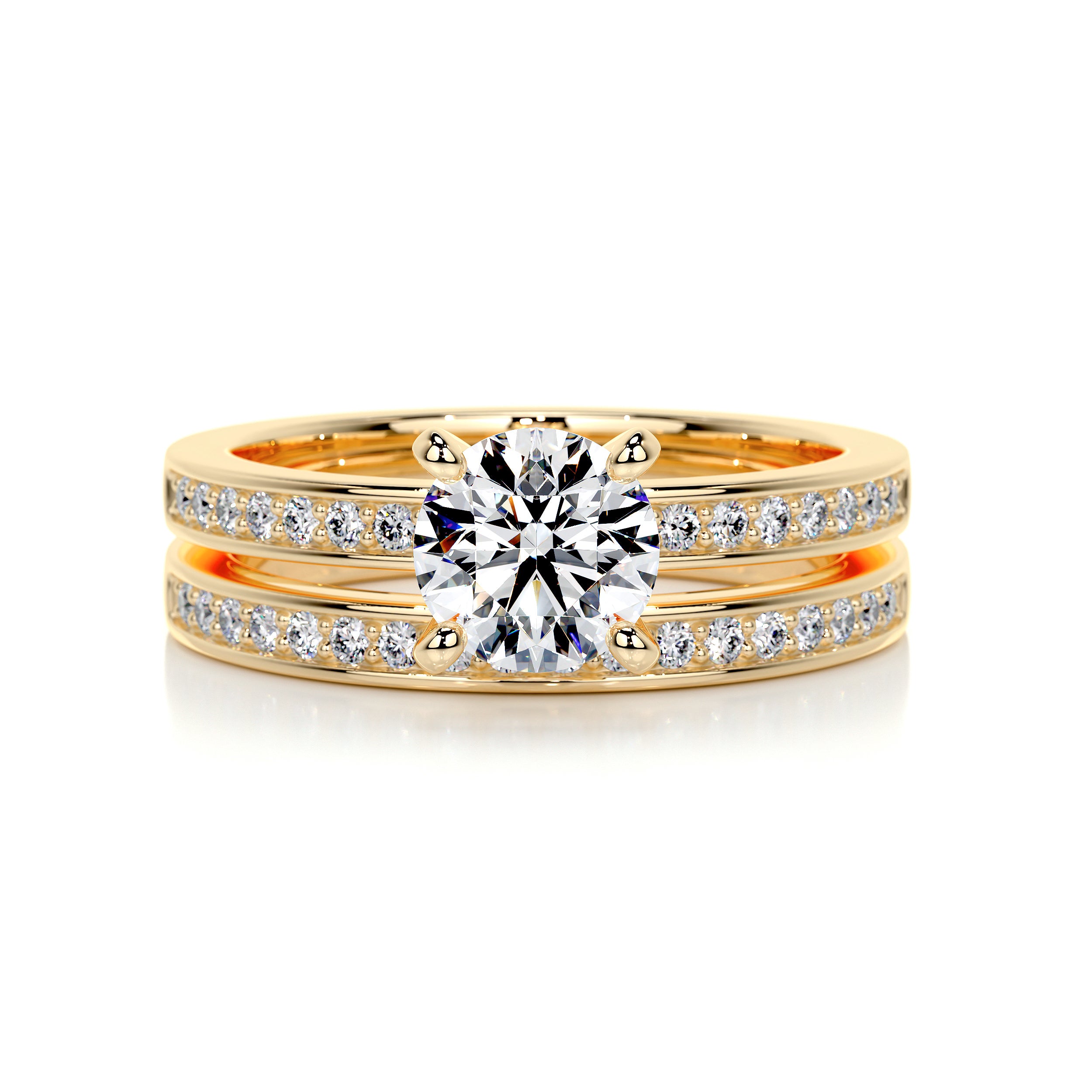 Giselle Diamond Bridal Set -18K Yellow Gold