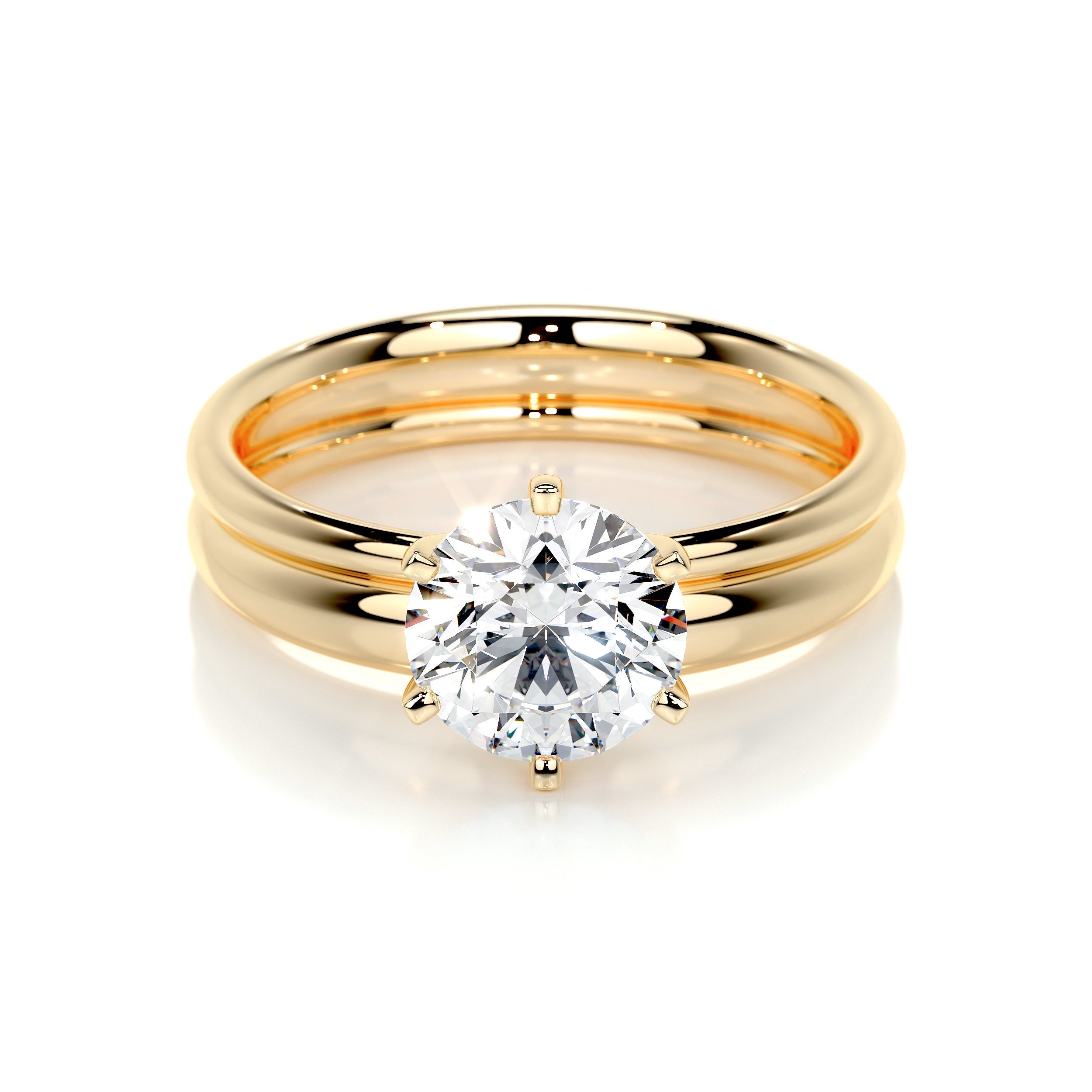 Samantha Lab Grown Diamond Bridal Set -18K Yellow Gold
