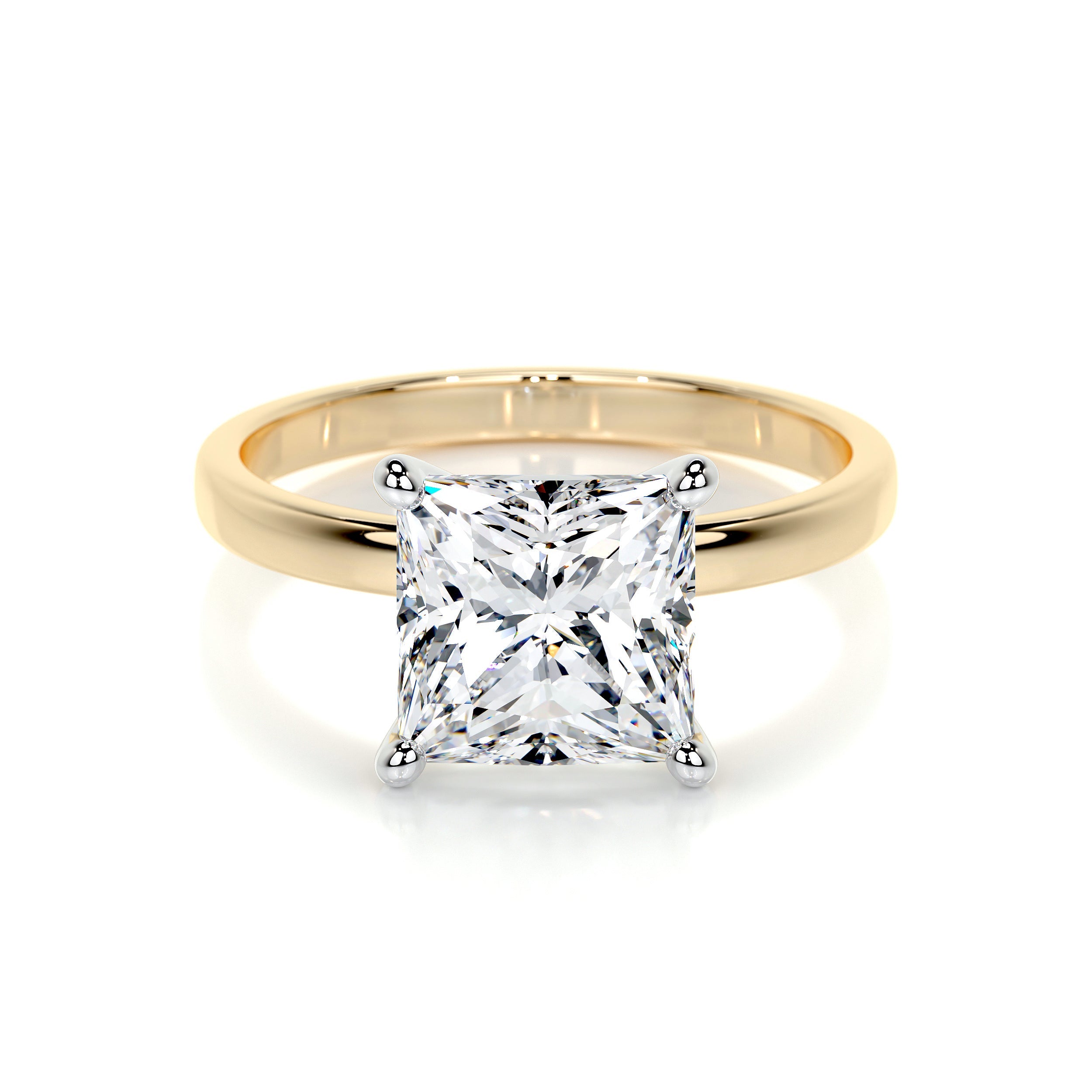 Jessica Lab Grown Diamond Ring   (3 Carat) -18K Yellow Gold