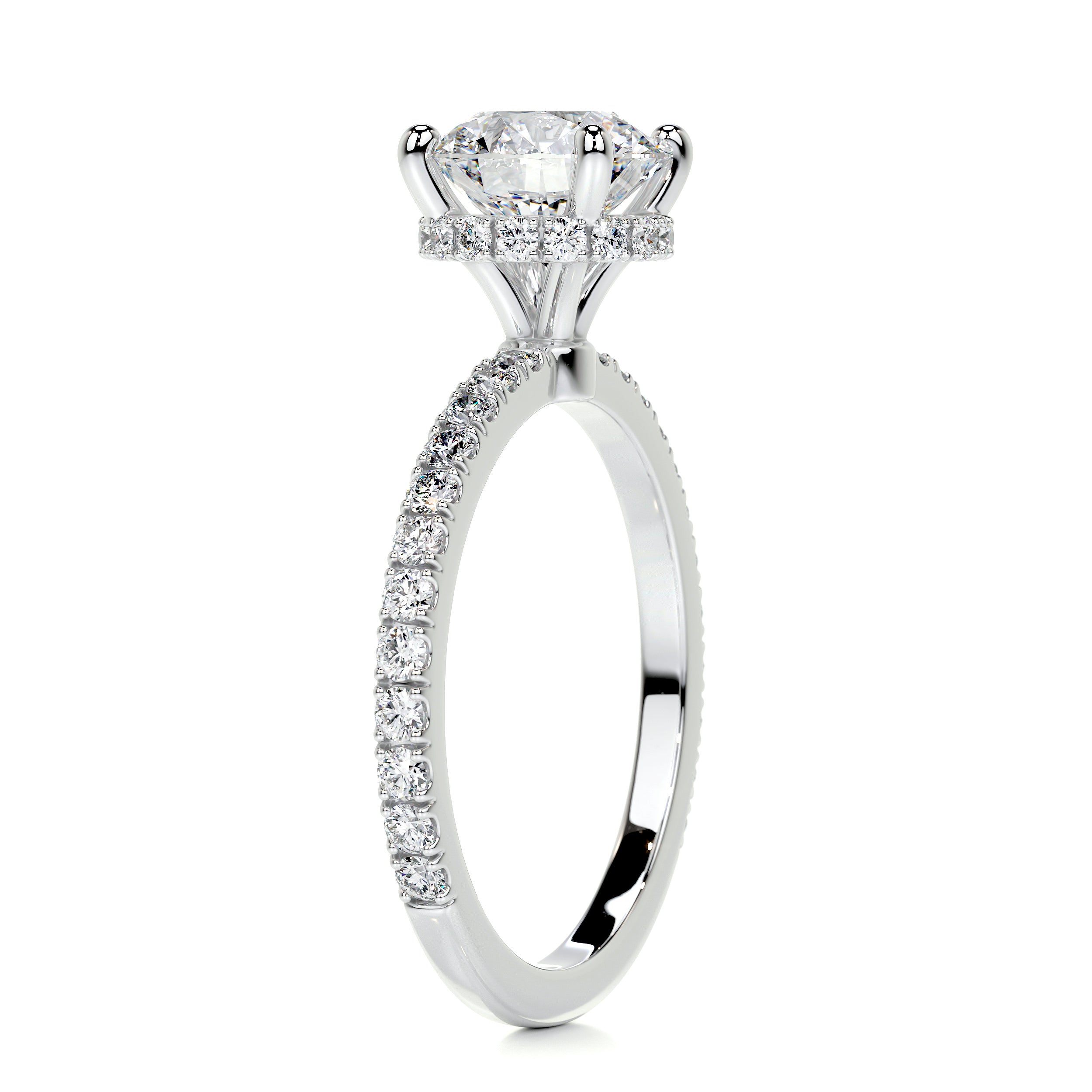 Vivienne Diamond Engagement Ring -14K White Gold