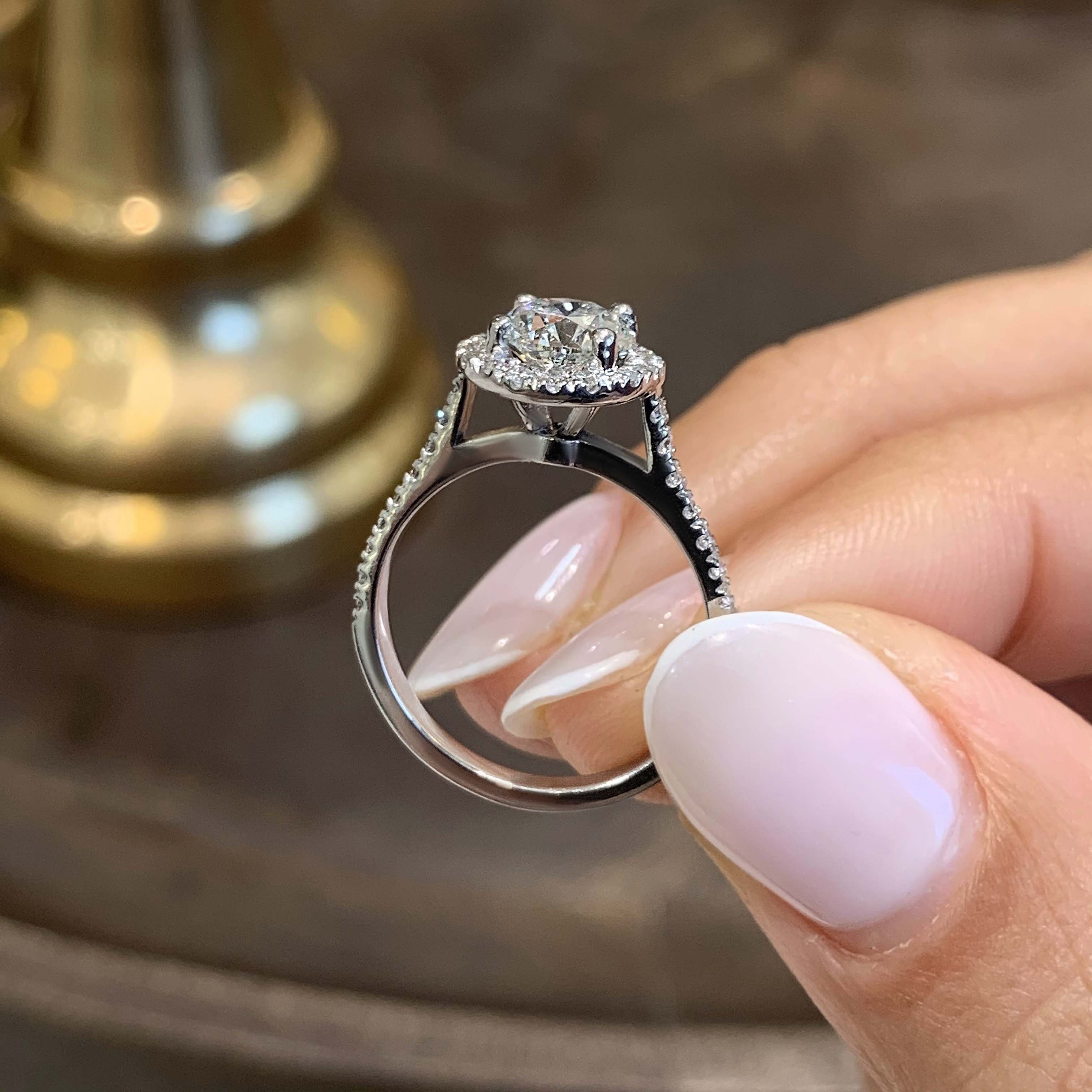 Layla Diamond Engagement Ring -14K White Gold