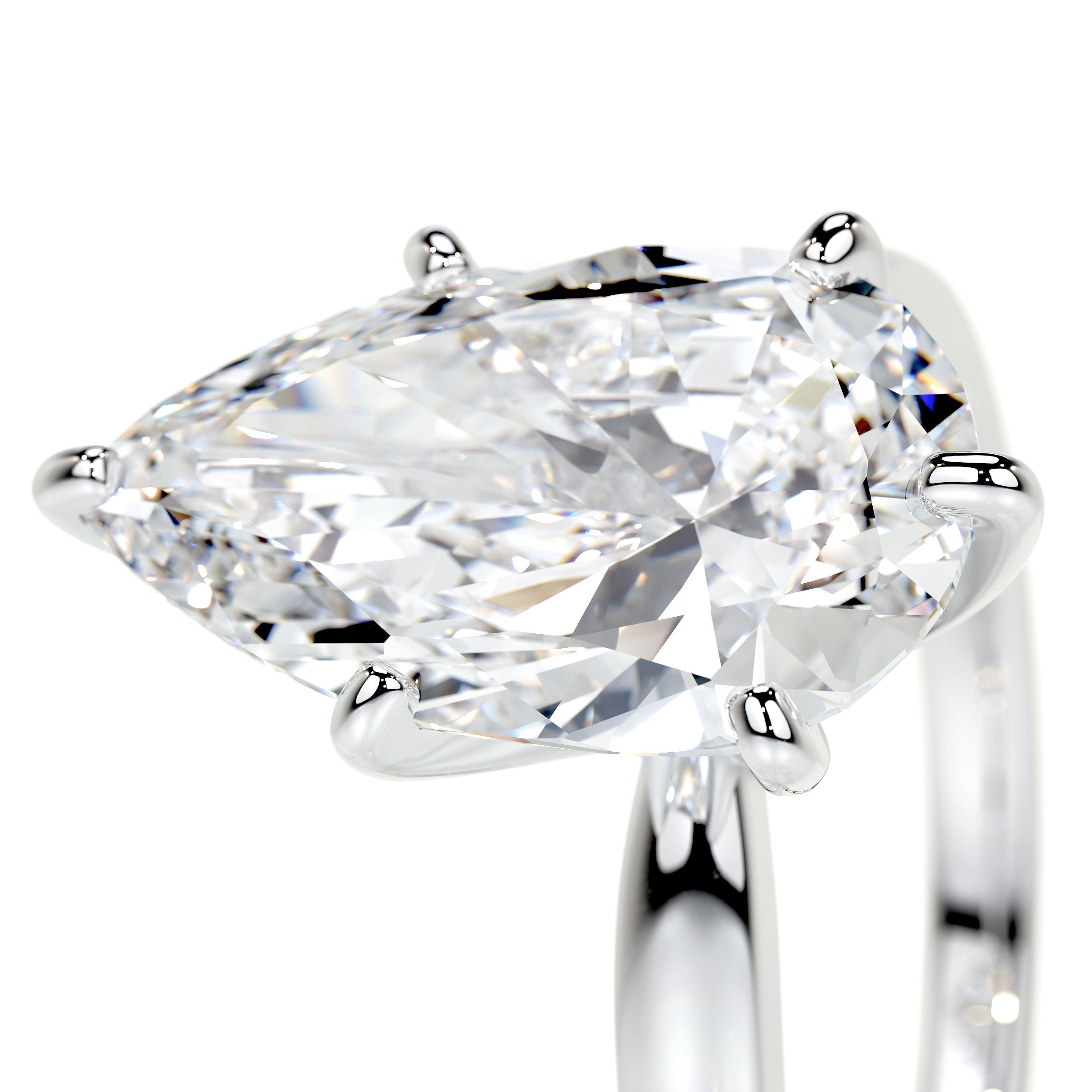 Adaline Lab Grown Diamond Ring   (5 Carat) -18K White Gold