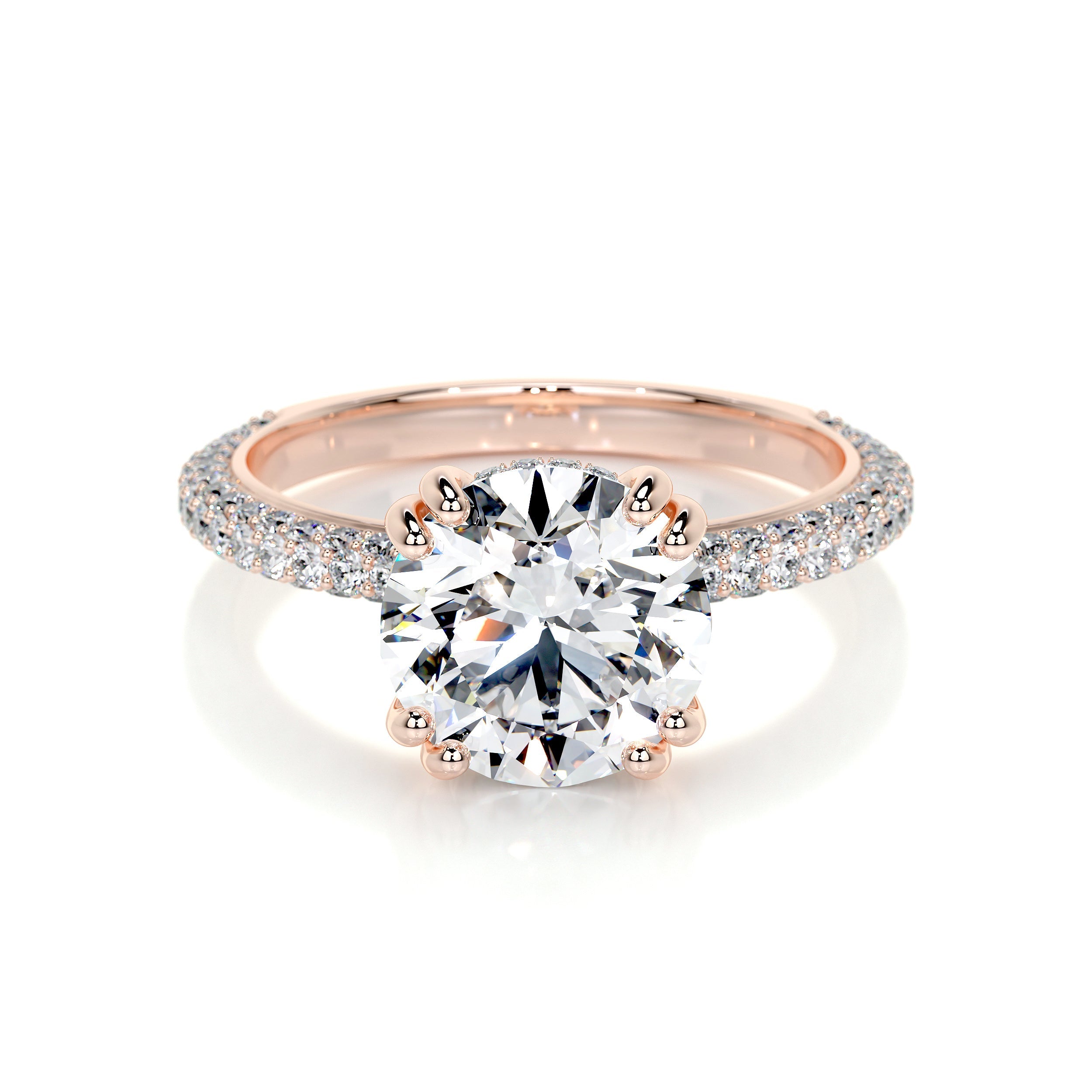 Lorena Lab Grown Diamond Ring (3.5 Carat) -14K Rose Gold
