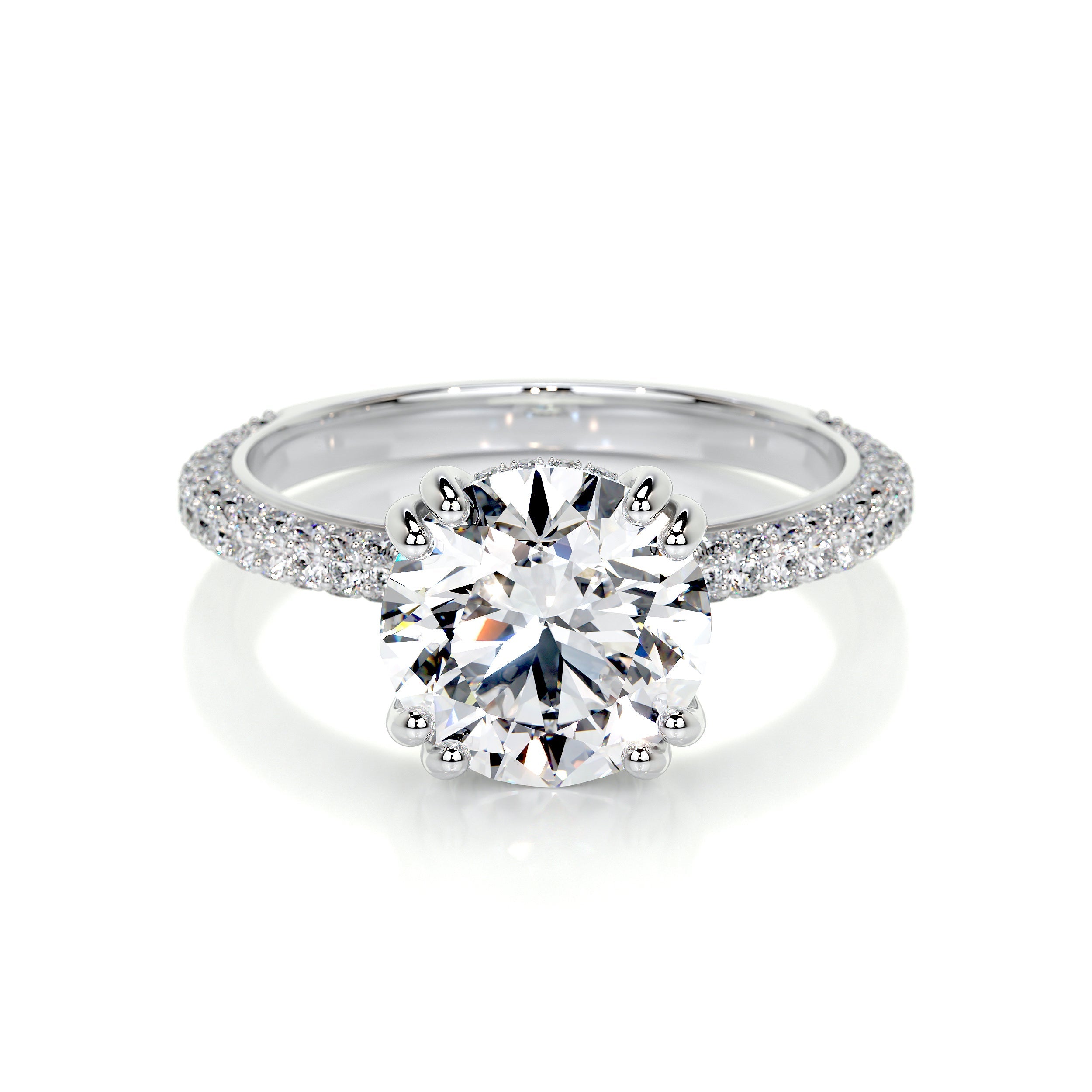 Lorena Lab Grown Diamond Ring (3.5 Carat) -14K White Gold