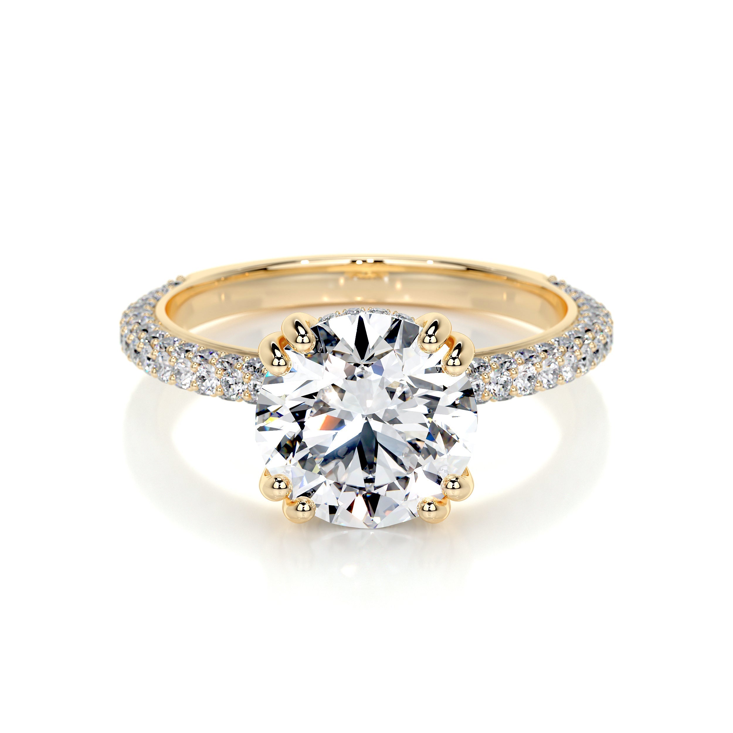 Lorena Lab Grown Diamond Ring (3.5 Carat) -18K Yellow Gold