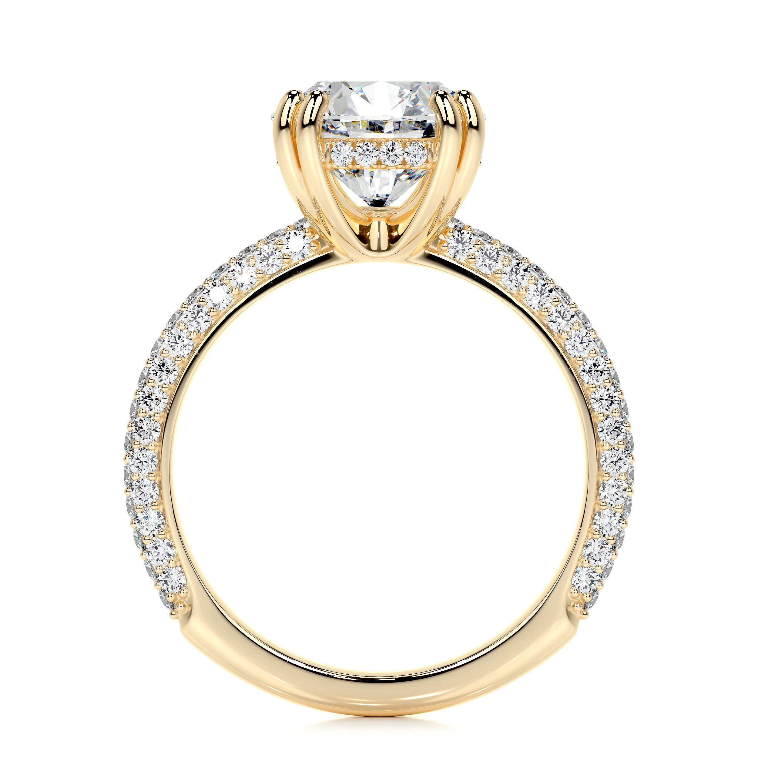 Lorena Lab Grown Diamond Ring (3.5 Carat) -18K Yellow Gold