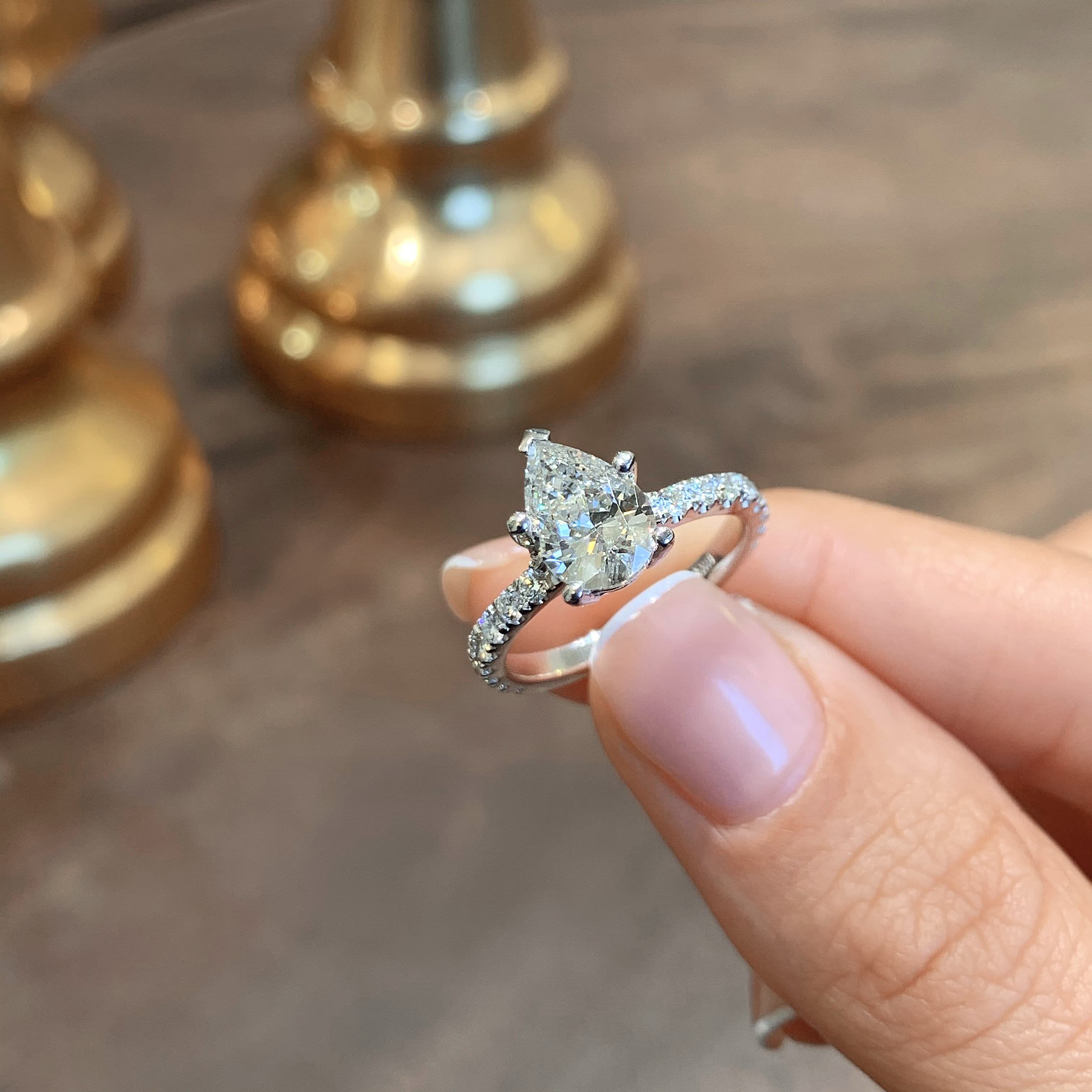 Hailey Diamond Engagement Ring -18K White Gold