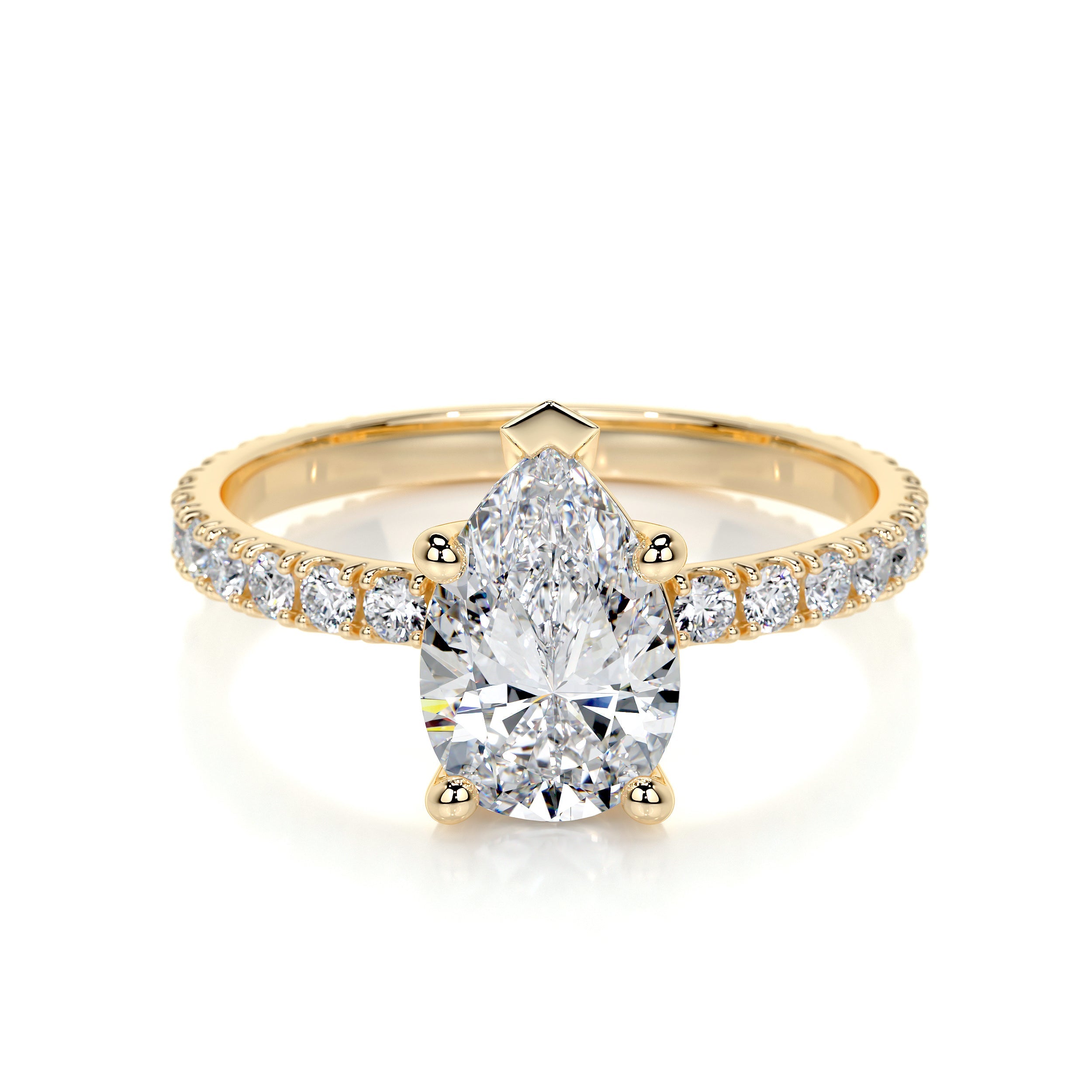 Hailey Lab Grown Diamond Ring   (2 Carat) -18K Yellow Gold