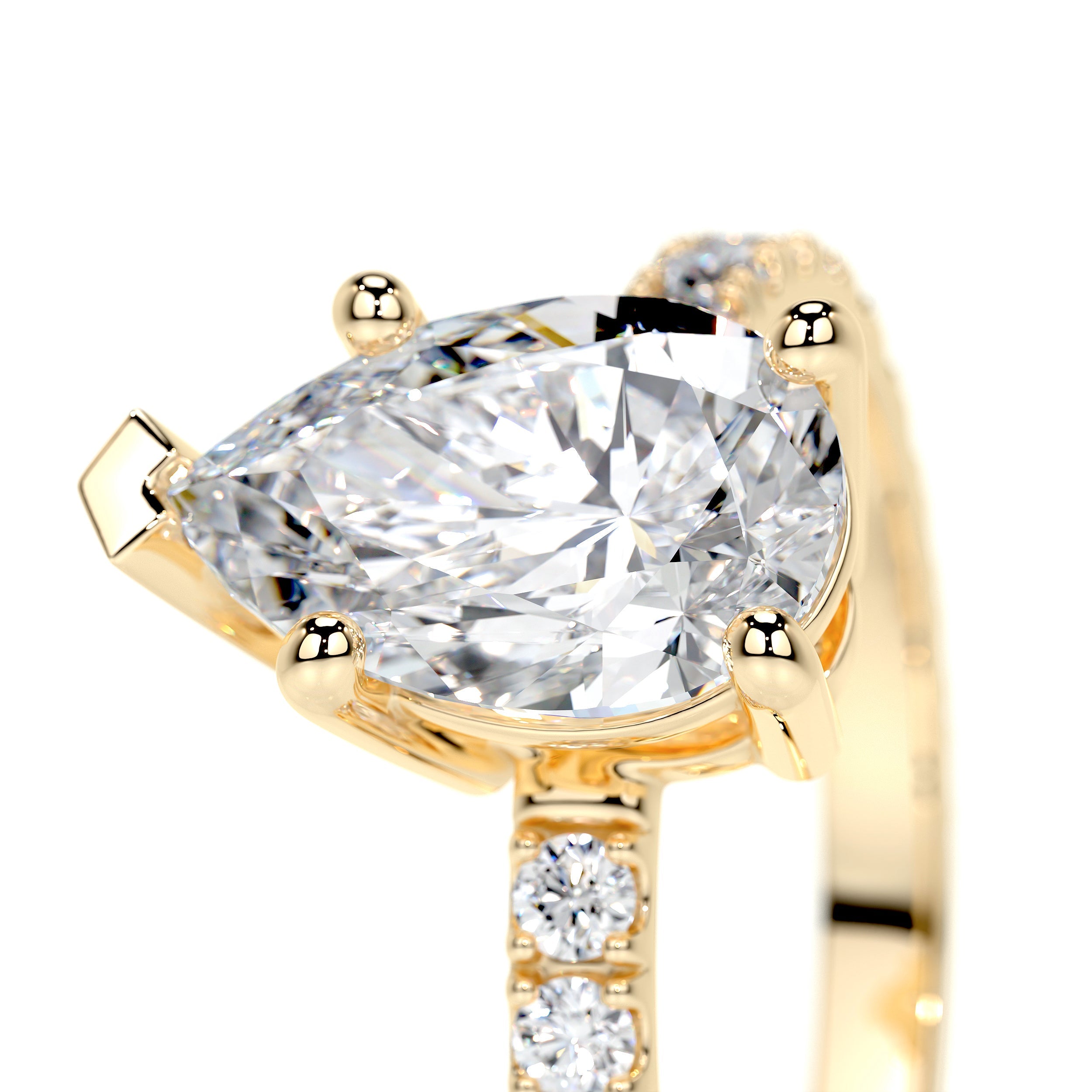 Hailey Lab Grown Diamond Ring (2 Carat) -18K Yellow Gold