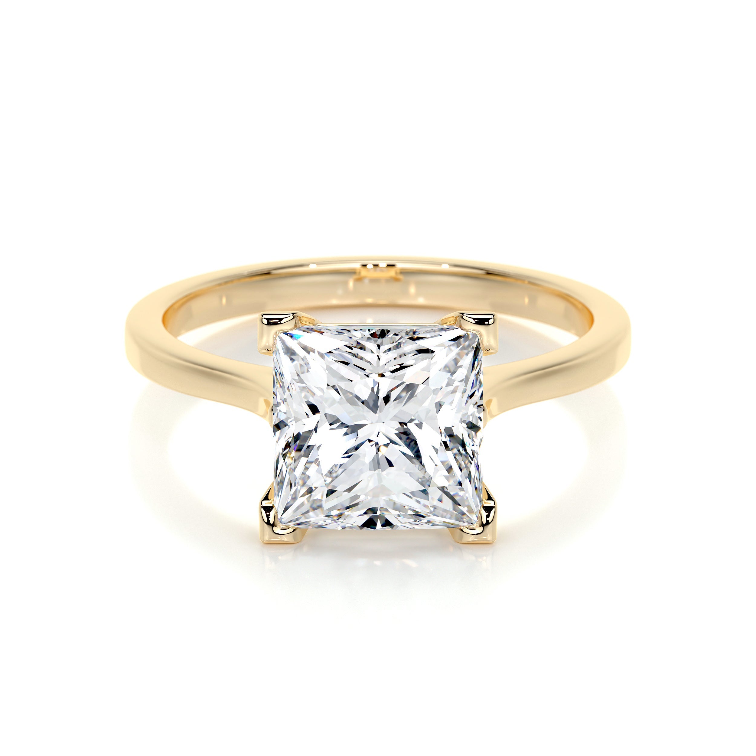 Ella Lab Grown Diamond Ring   (3 Carat) -18K Yellow Gold