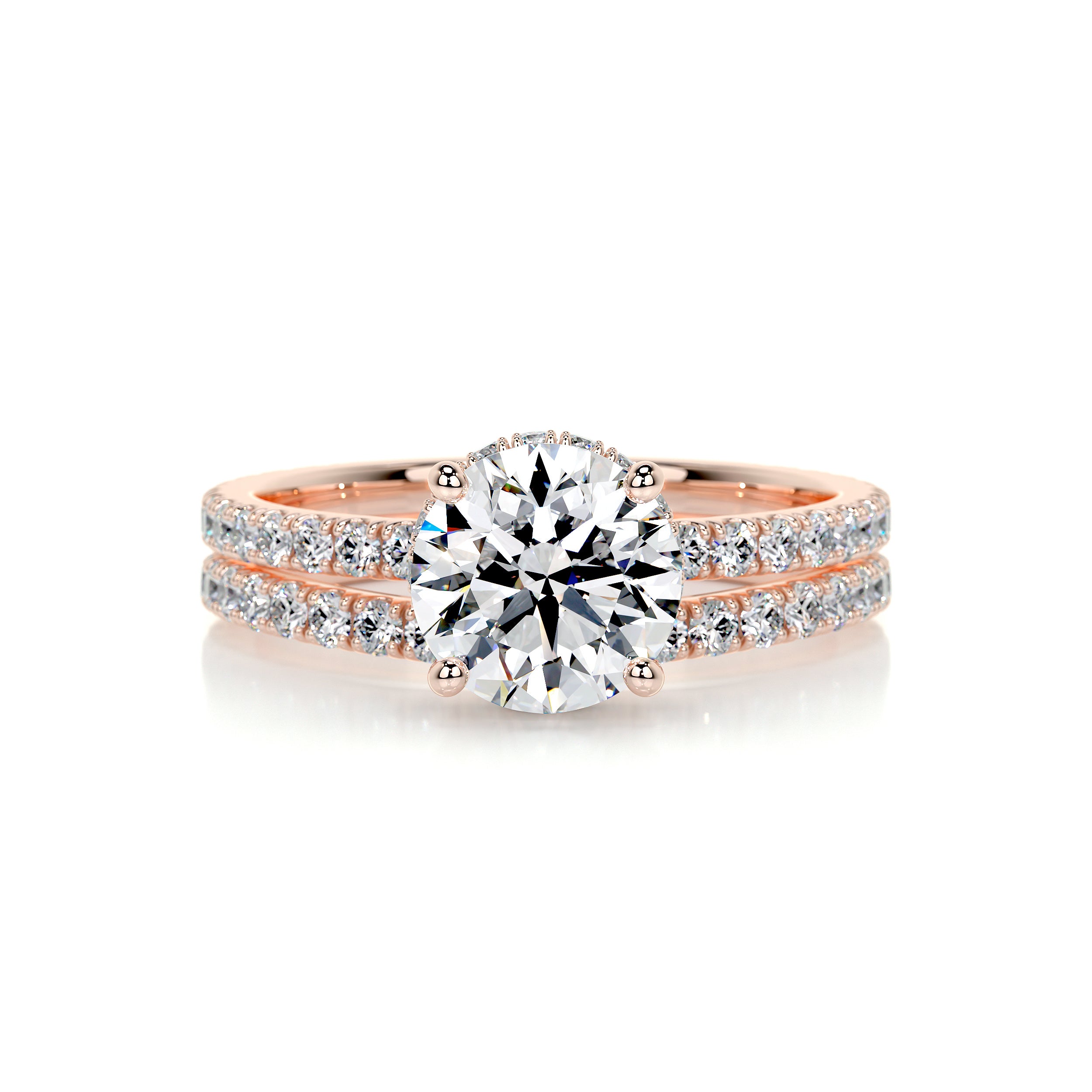 Vivienne Diamond Bridal Set -14K Rose Gold