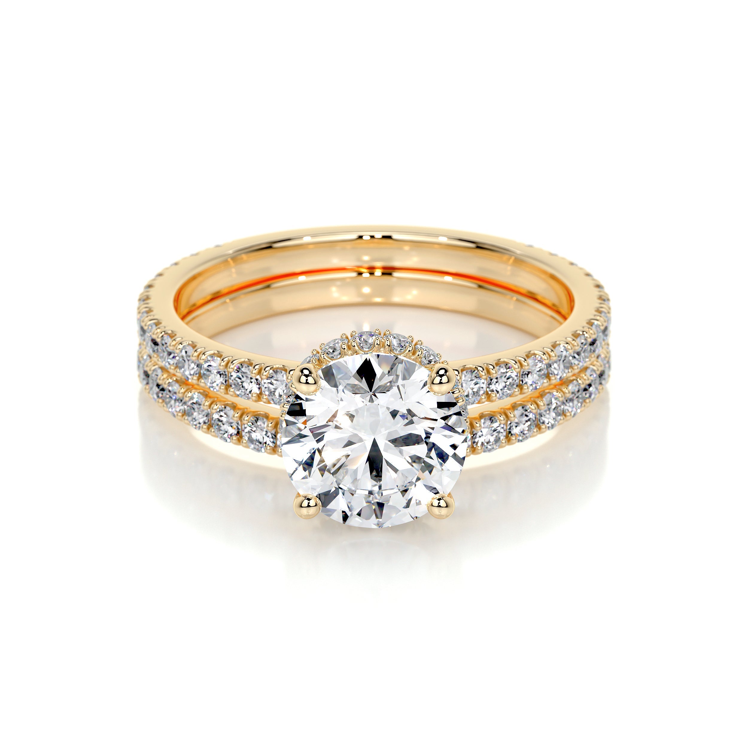 Vivienne Lab Grown Diamond Bridal Set -18K Yellow Gold