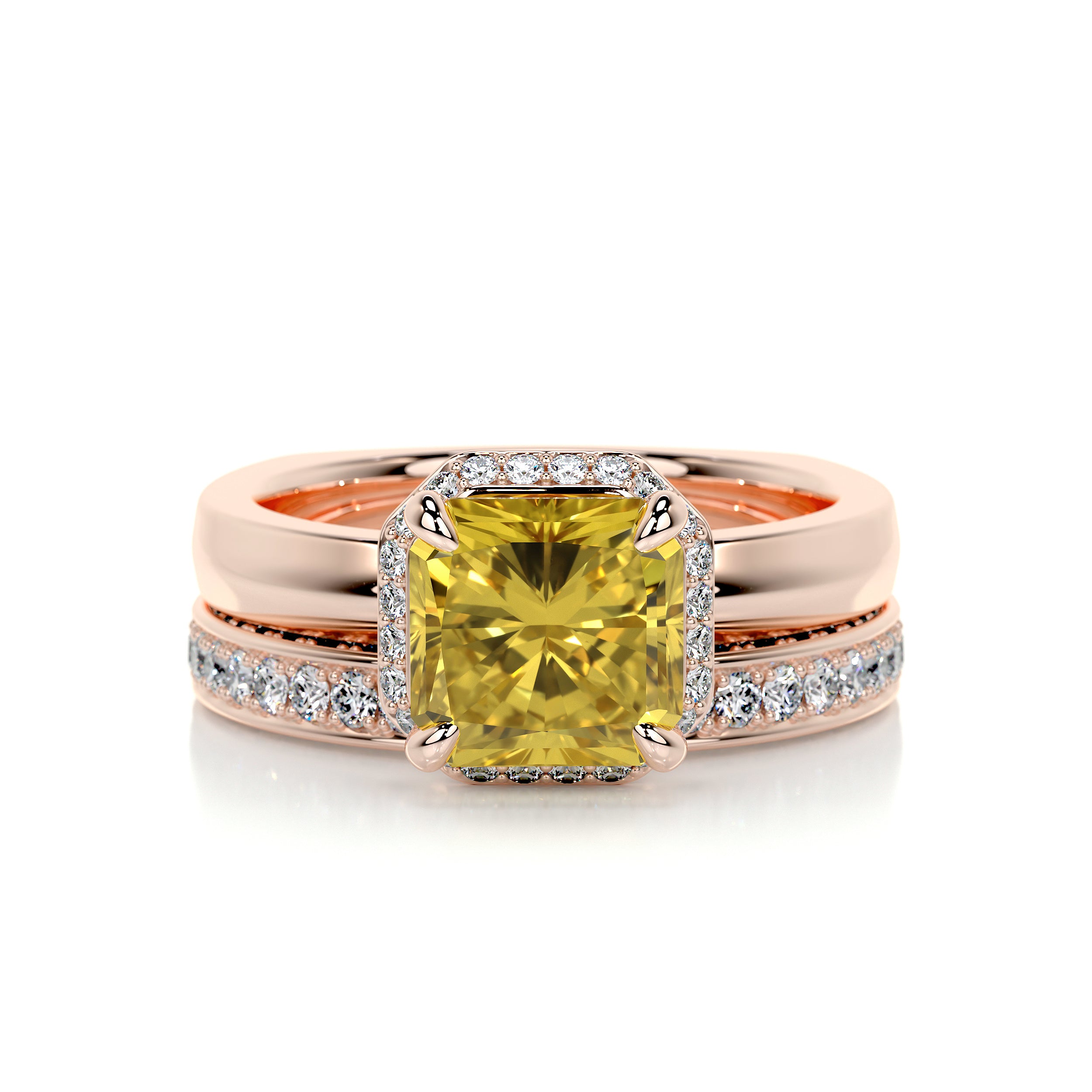 Zuri Diamond Bridal Set - 14K Rose Gold