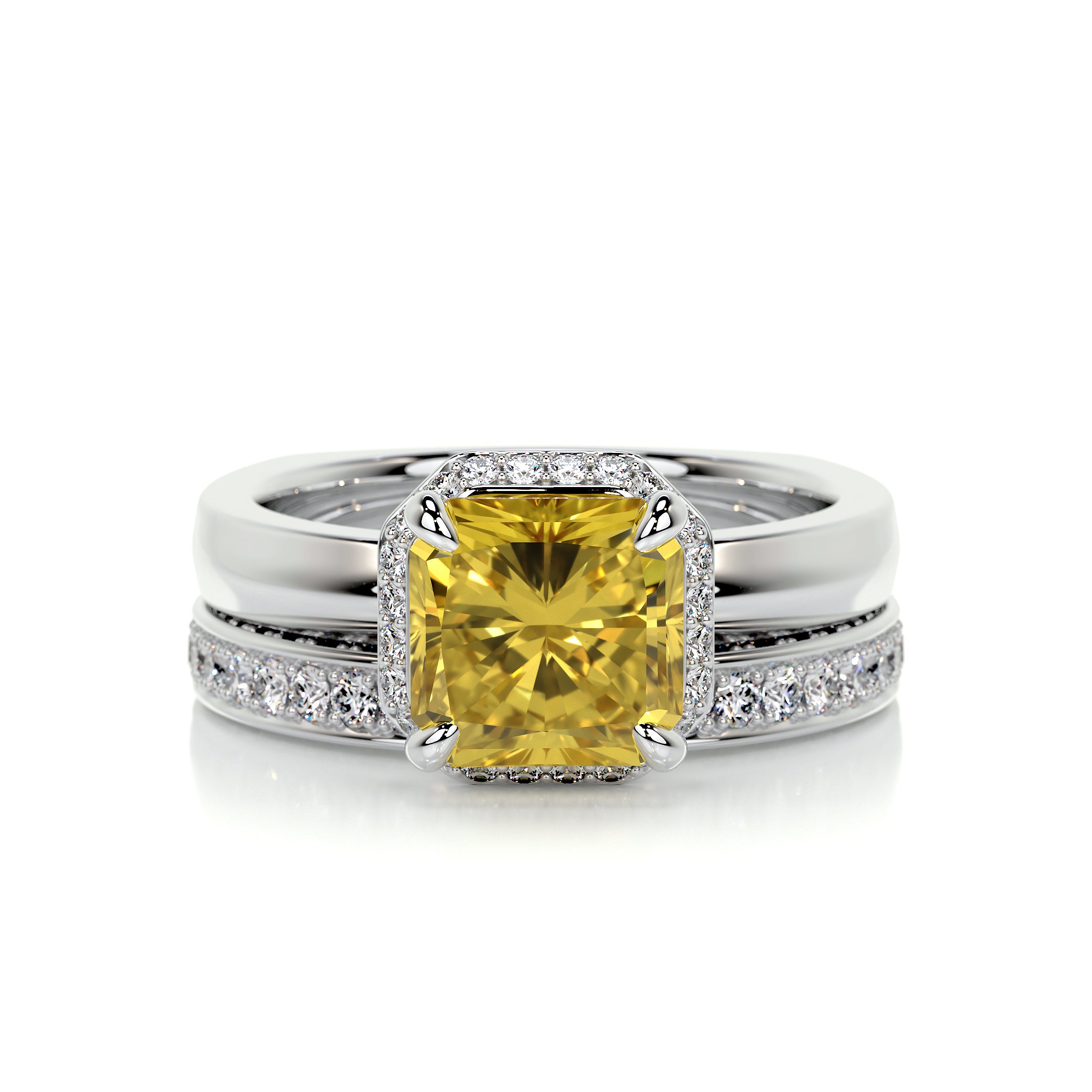 Zuri Diamond Bridal Set - 14K White Gold