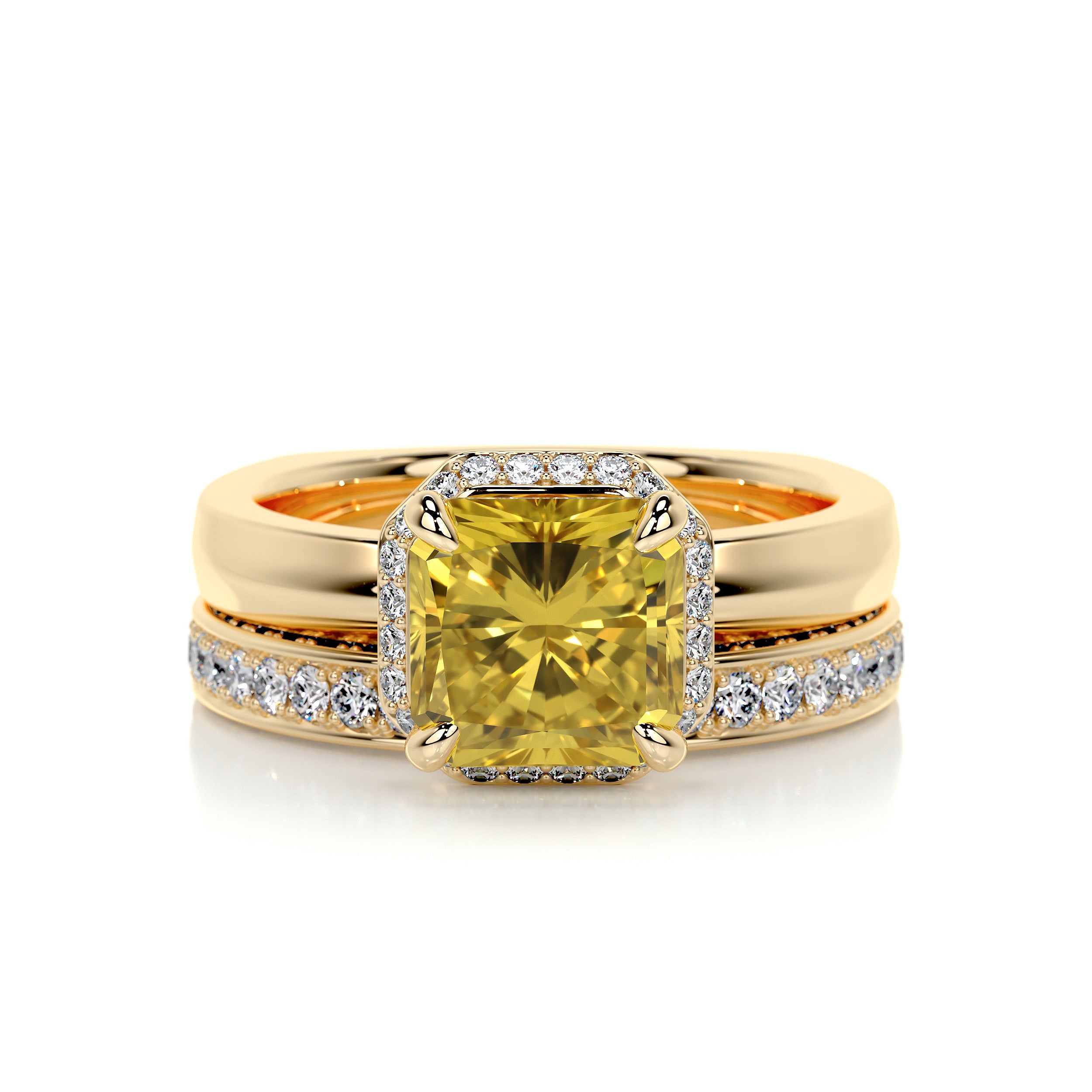 Zuri Diamond Bridal Set - 18K Yellow Gold