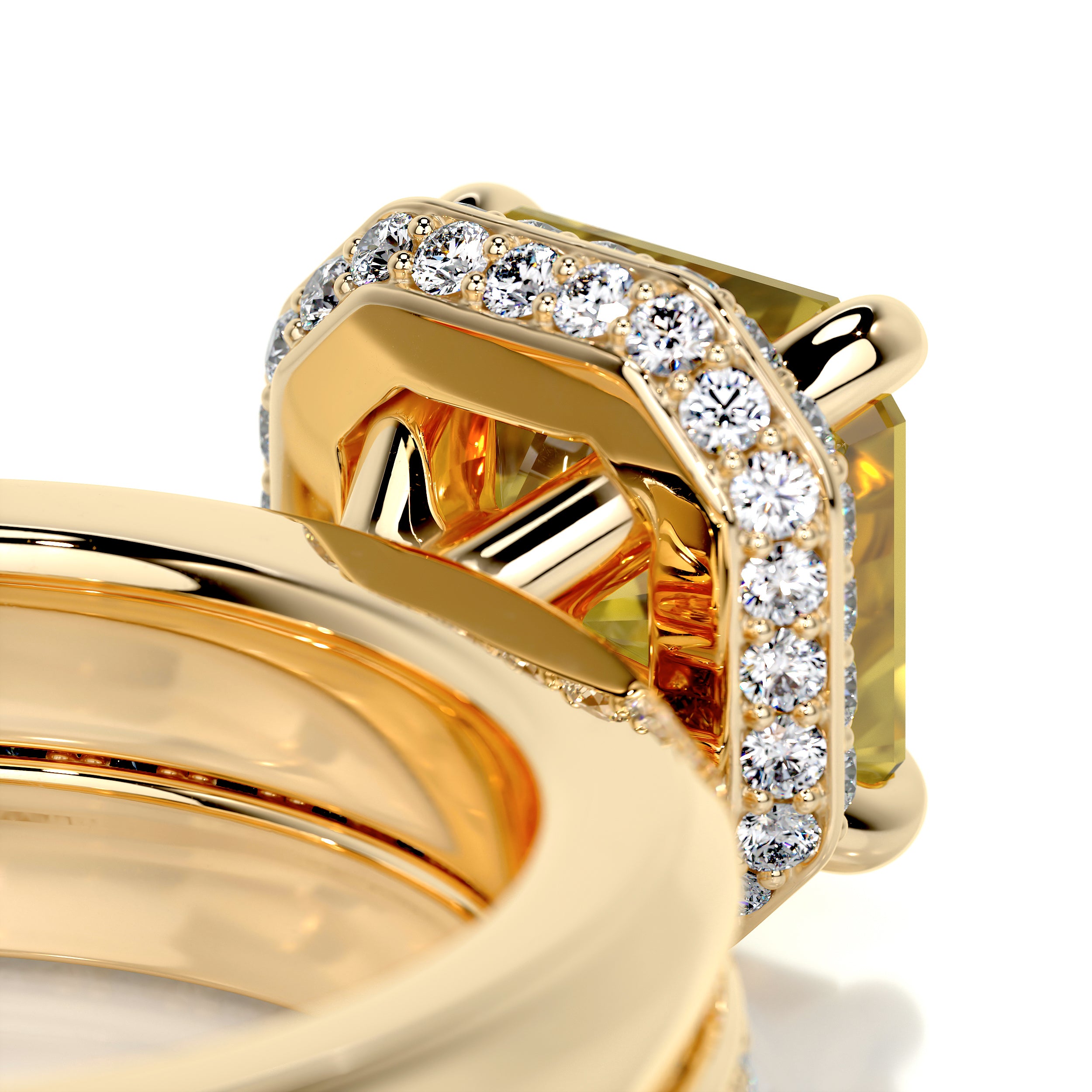 Zuri Diamond Bridal Set - 18K Yellow Gold