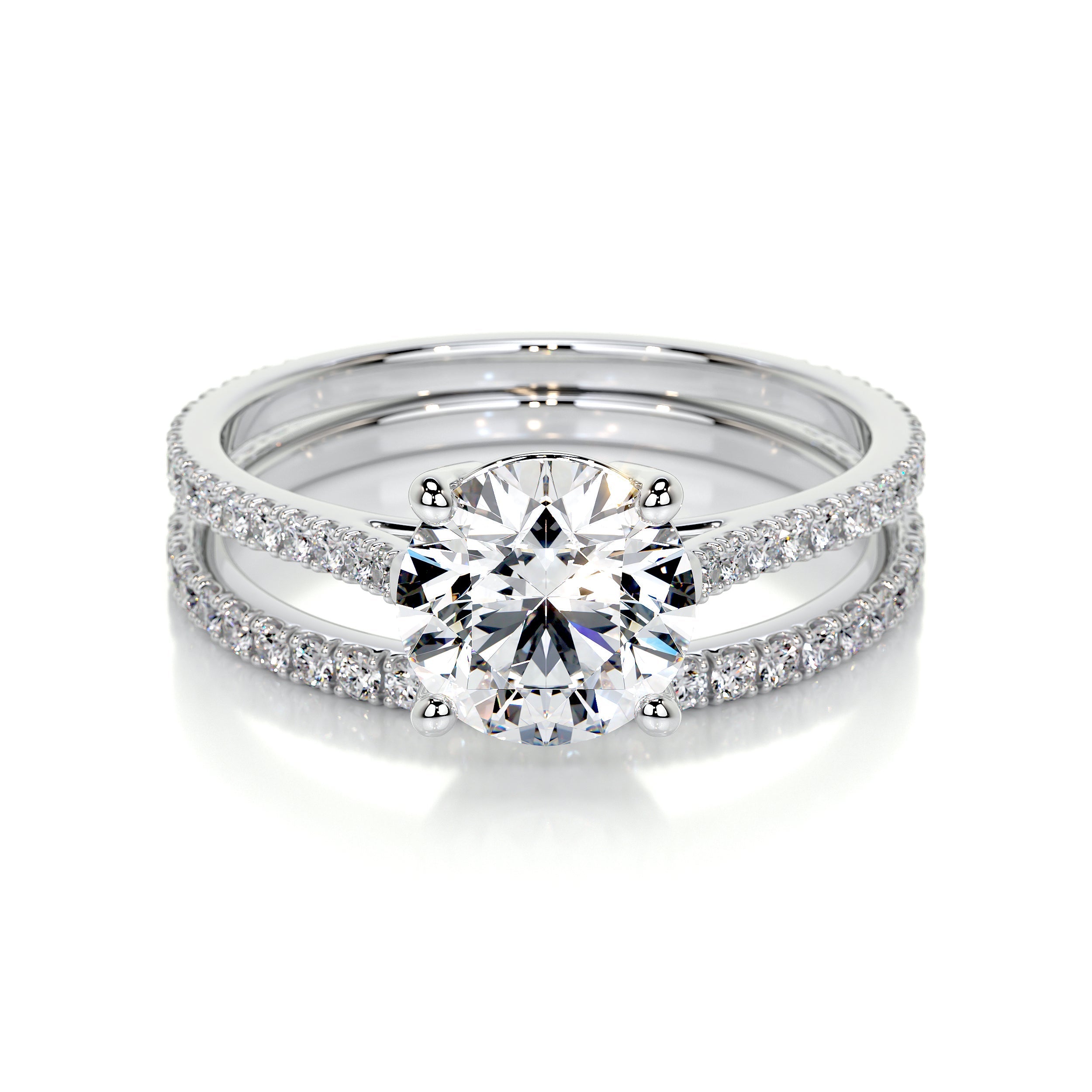 Anna Lab Grown Diamond Bridal Set   (2 Carat) -14K White Gold