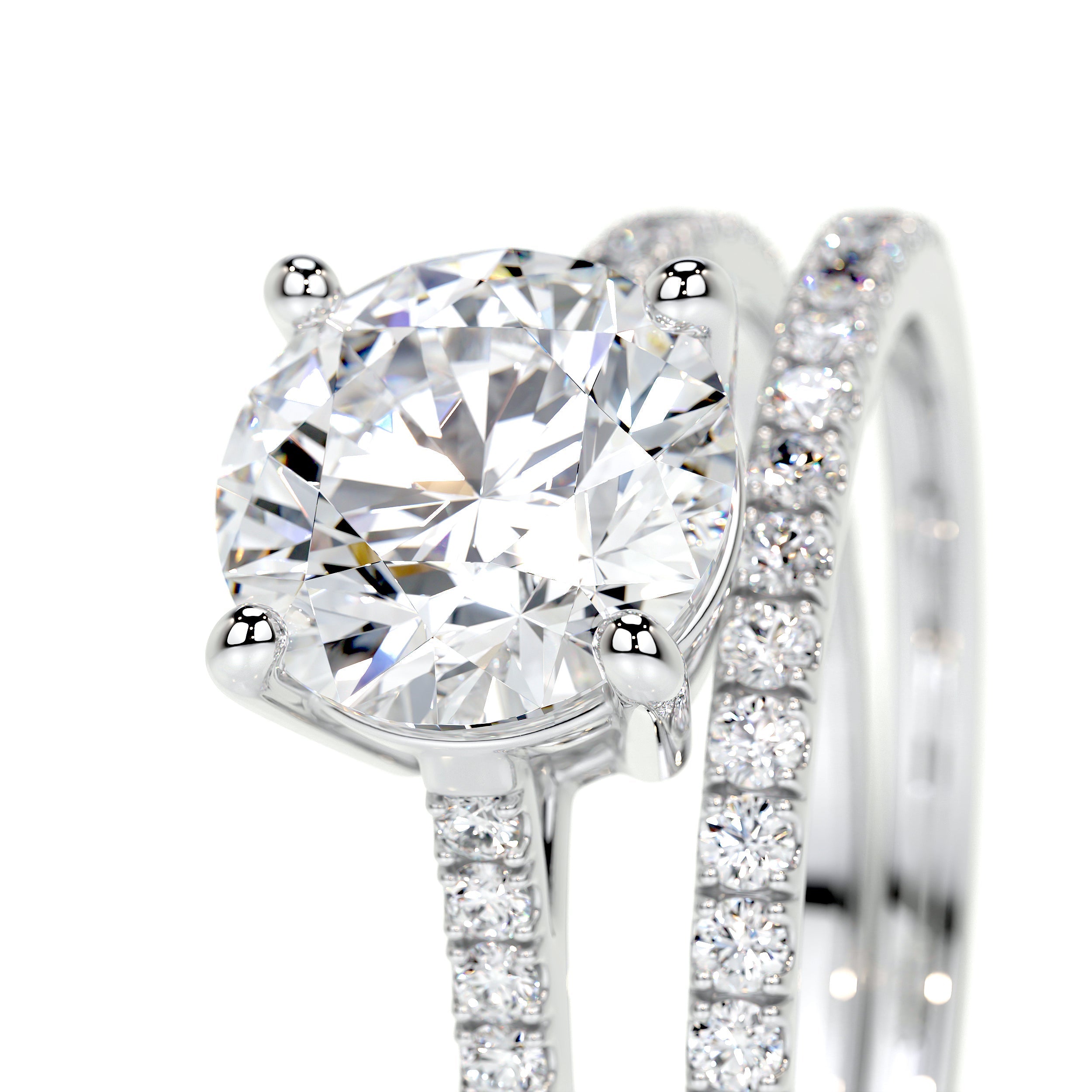 Anna Lab Grown Diamond Bridal Set   (2 Carat) -18K White Gold