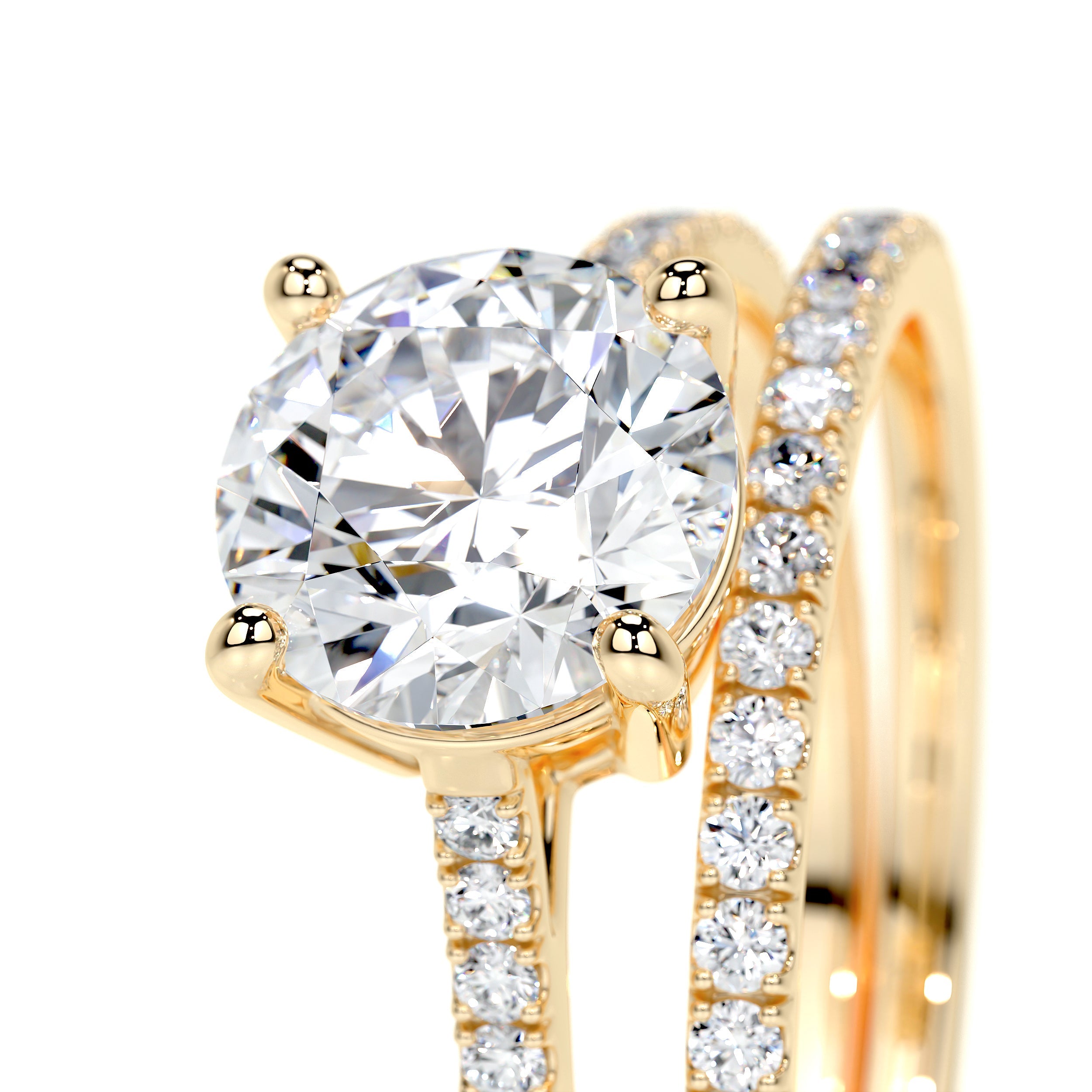 Anna Lab Grown Diamond Bridal Set   (2 Carat) -18K Yellow Gold