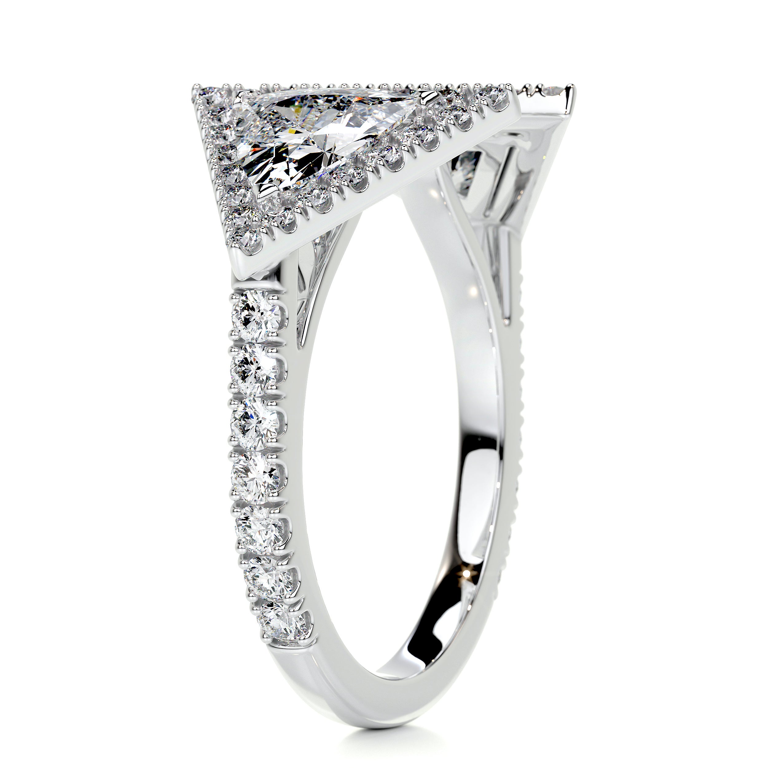 Jade Fashion Diamond Ring (1.5 carat) -14K White Gold