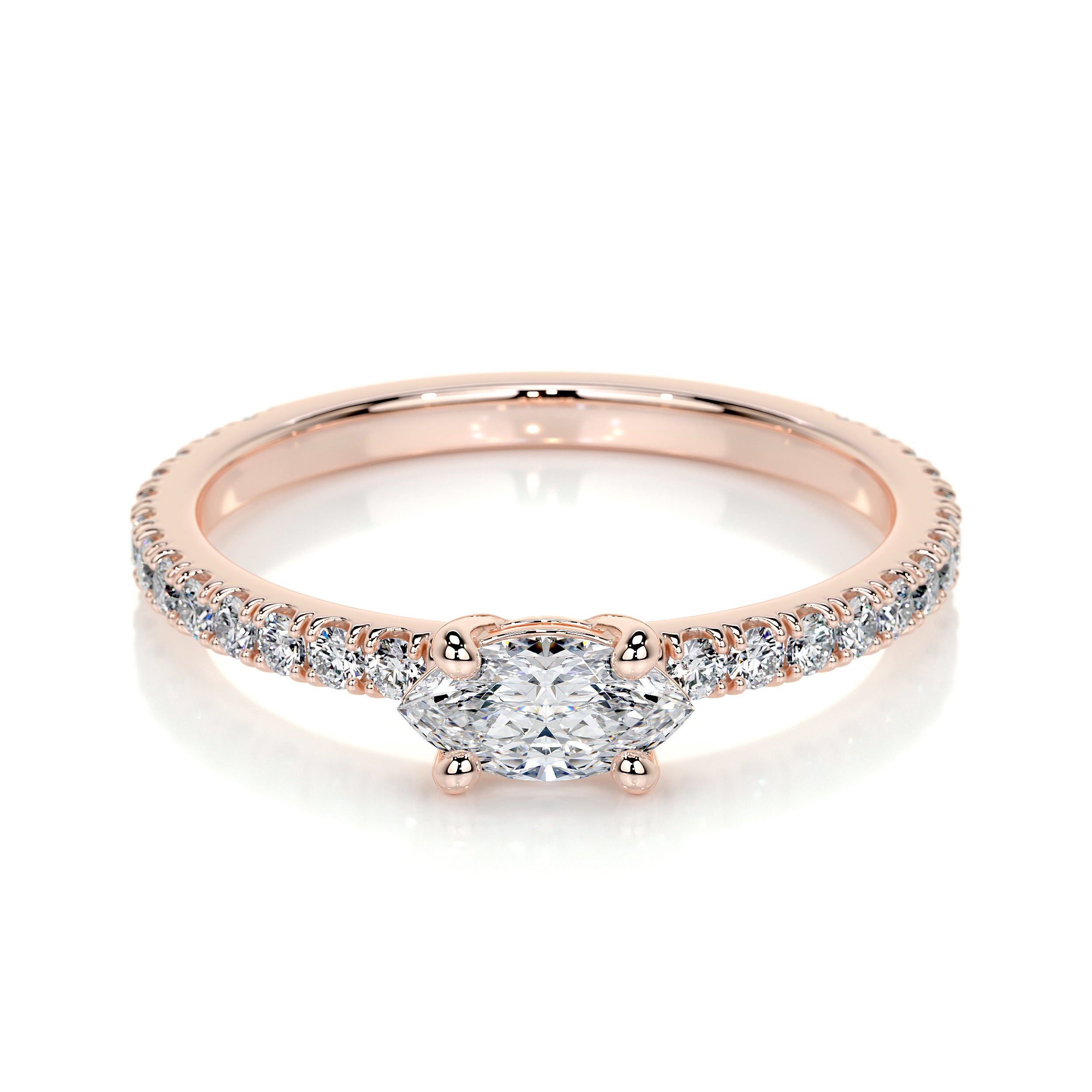 Chloe Marquise Lab Grown Stacking Ring (0.60 Carat) -14K Rose Gold