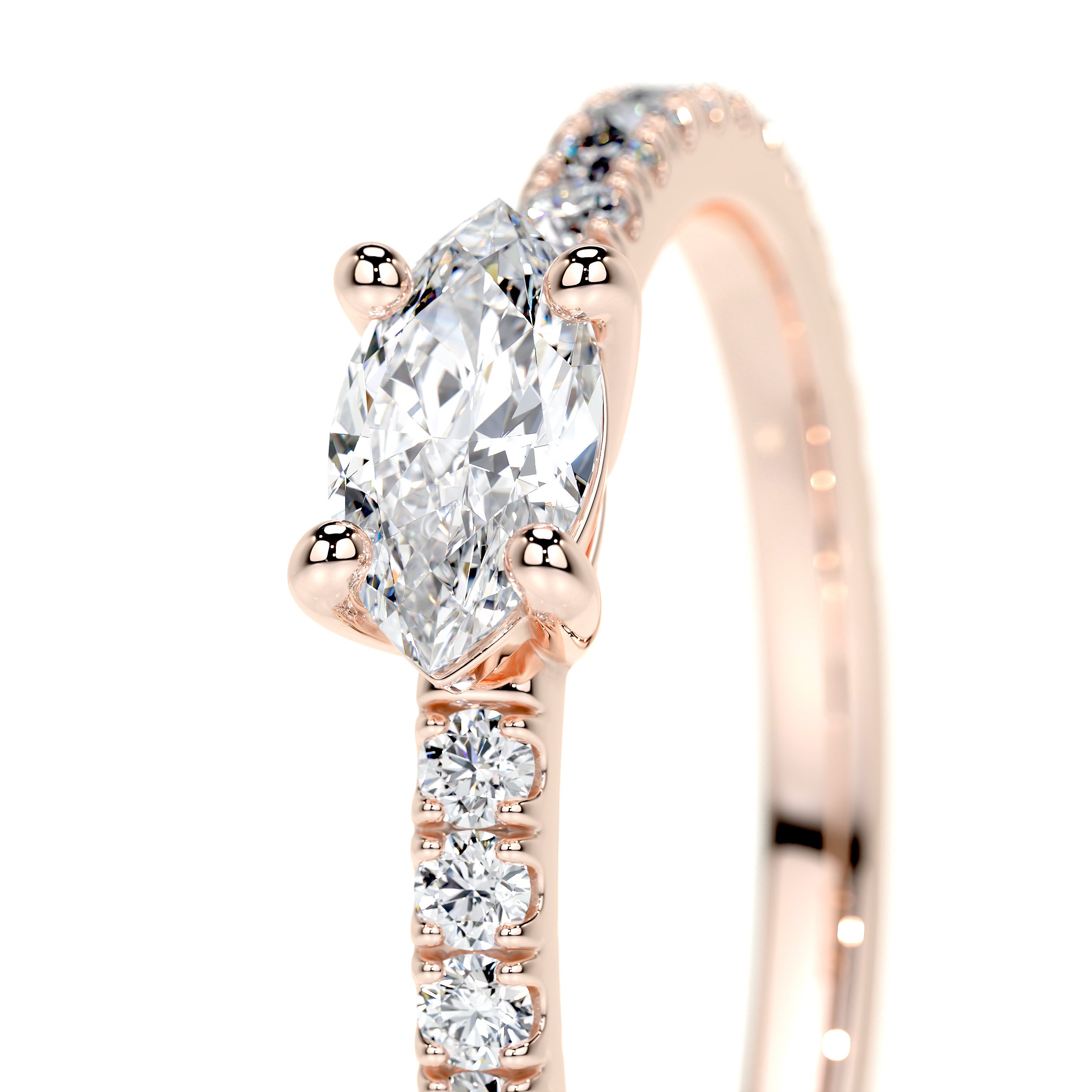 Chloe Marquise Lab Grown Stacking Ring (0.60 Carat) -14K Rose Gold