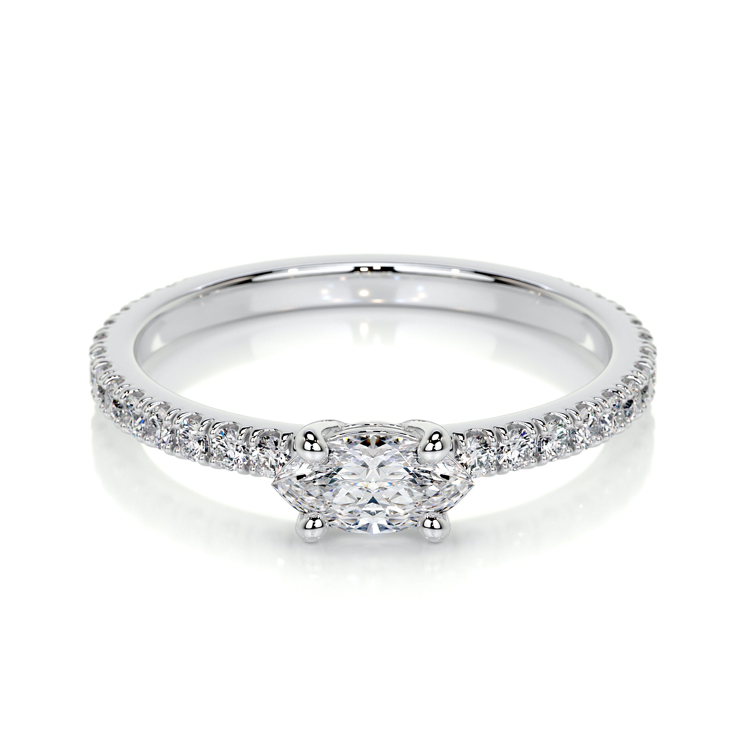 Chloe Marquise Lab Grown Stacking Ring (0.60 Carat) -14K White Gold