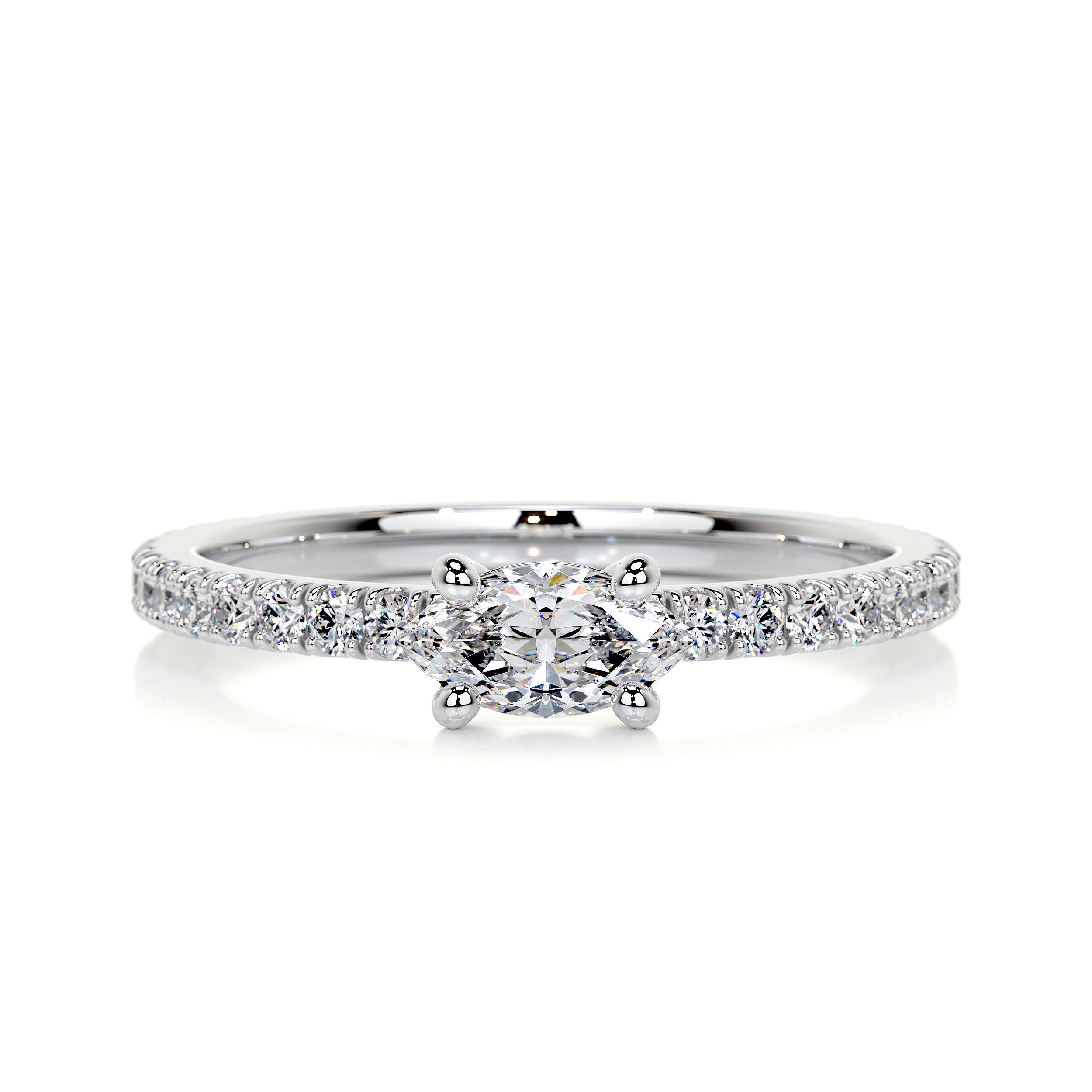 Chloe Marquise Stacking Ring   (0.60 Carat) -18K White Gold