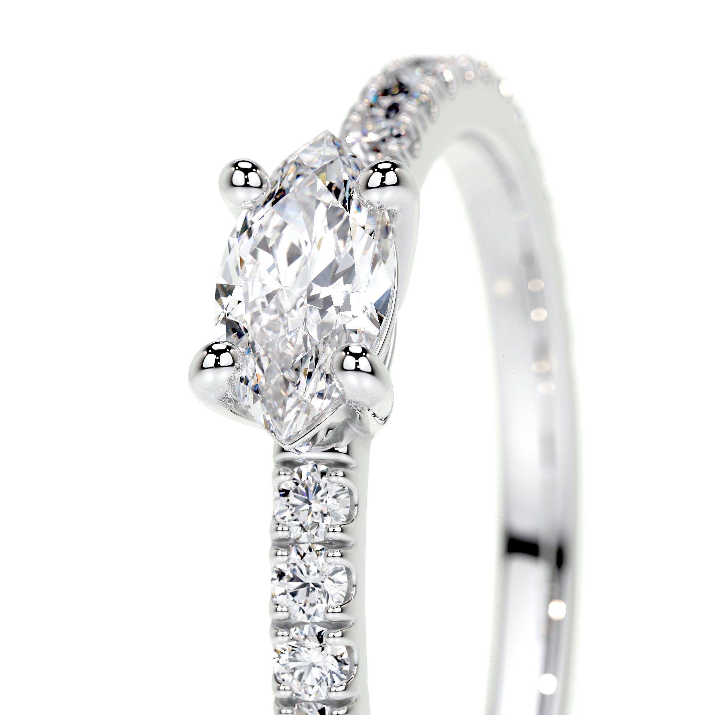 Chloe Marquise Lab Grown Stacking Ring (0.60 Carat) -18K White Gold